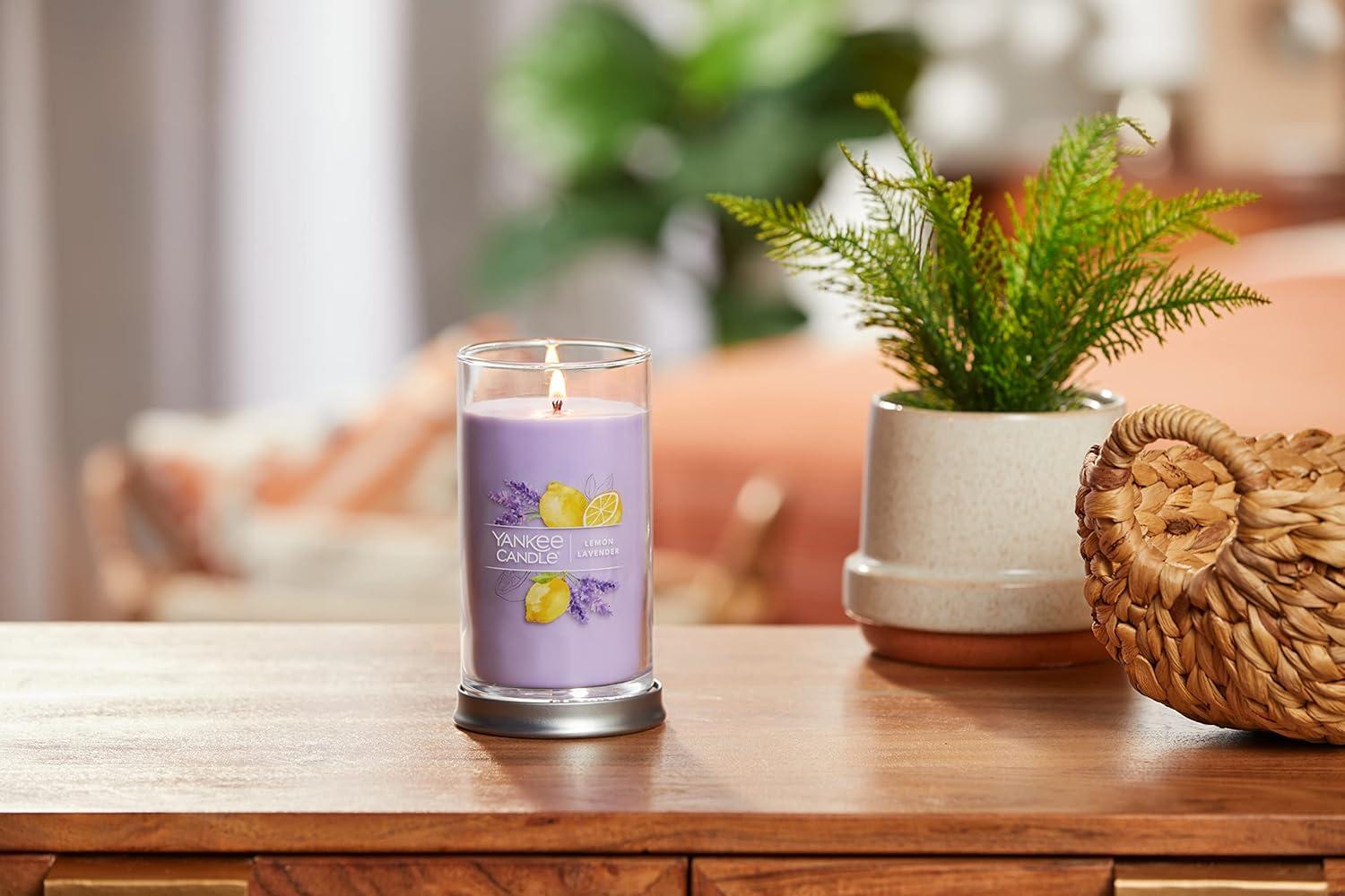 Yankee Candle Lemon Lavender Signature Medium Pillar Candle, 14.25oz