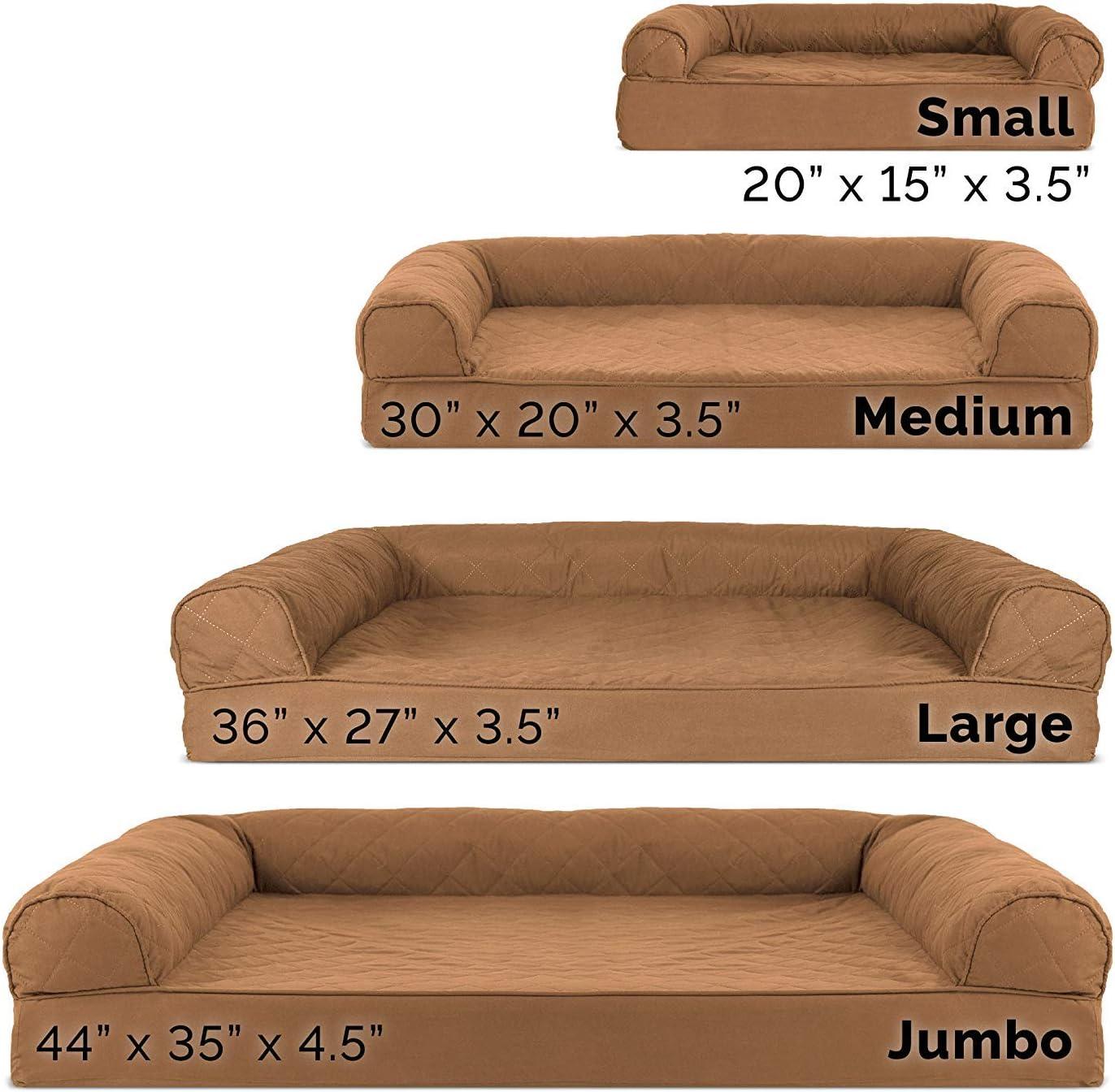 FurHaven Quilted Orthopedic Sofa Dog Bed - Large, Warm Brown