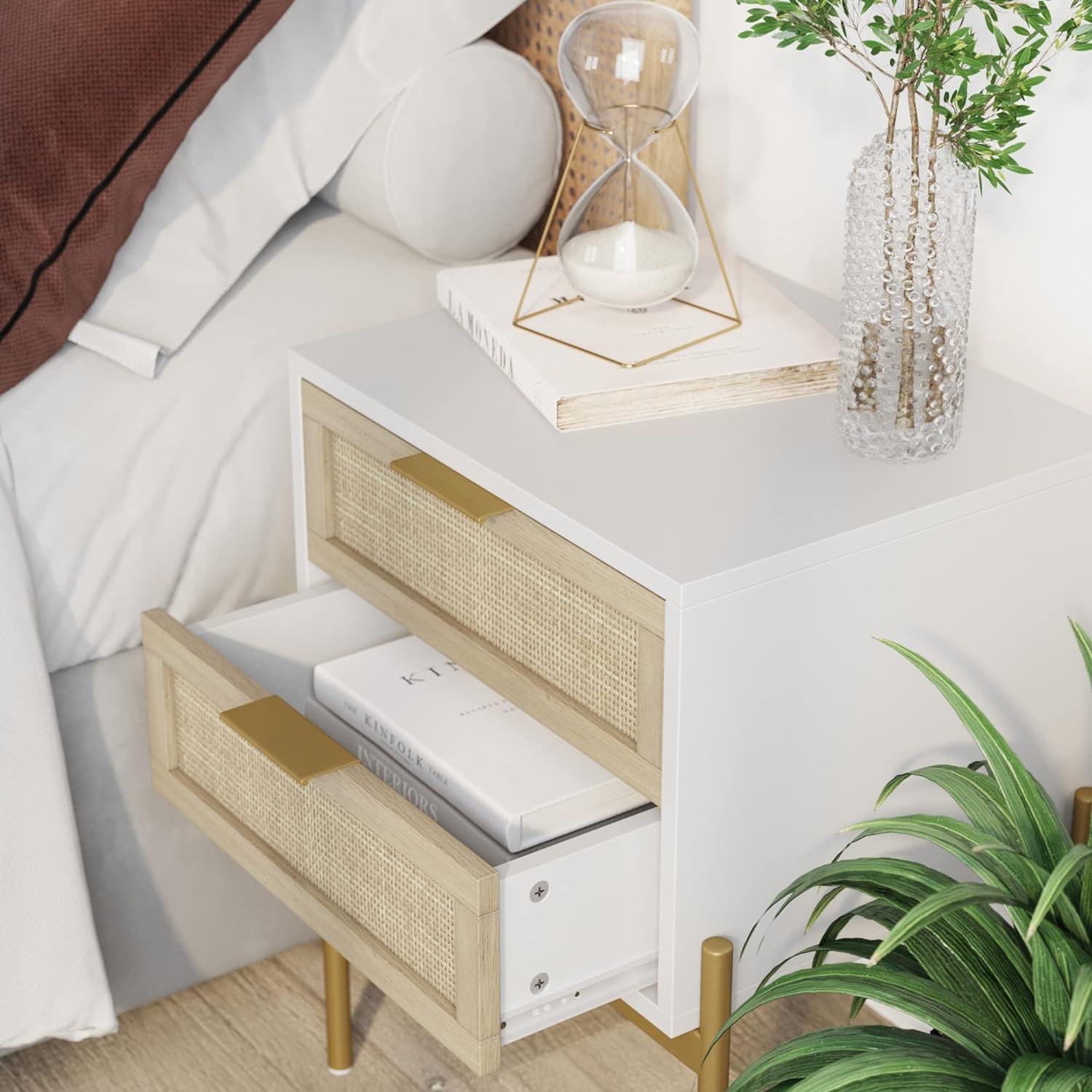 2-Piece End Table with Drawer Set