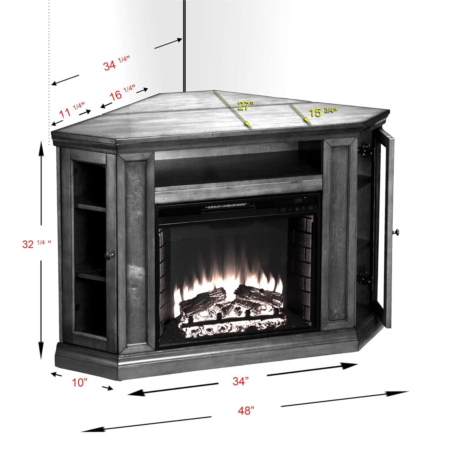 SEI Furniture Ponoma Convertible Media Electric Fireplace in Mahogany