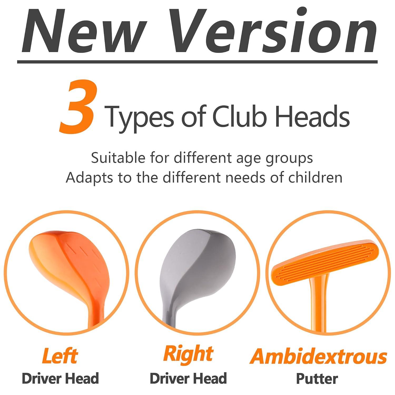 iPlay, iLearn Kids Golf Toys Set, Left & Right Golf Head, Indoor & Outdoor Golf Ball Game, Sports Gaming Clubs, Learning Active Exercise Gifts for 3-8 Year Olds, Toddler Boy Girl Child, Orange