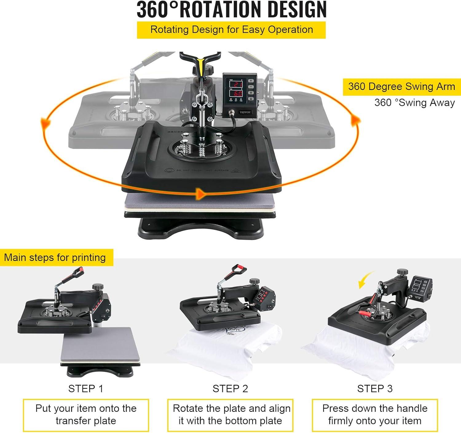 VEVOR Heat Press Machine, 8in1 Heat Press, 800W Sublimation Machine