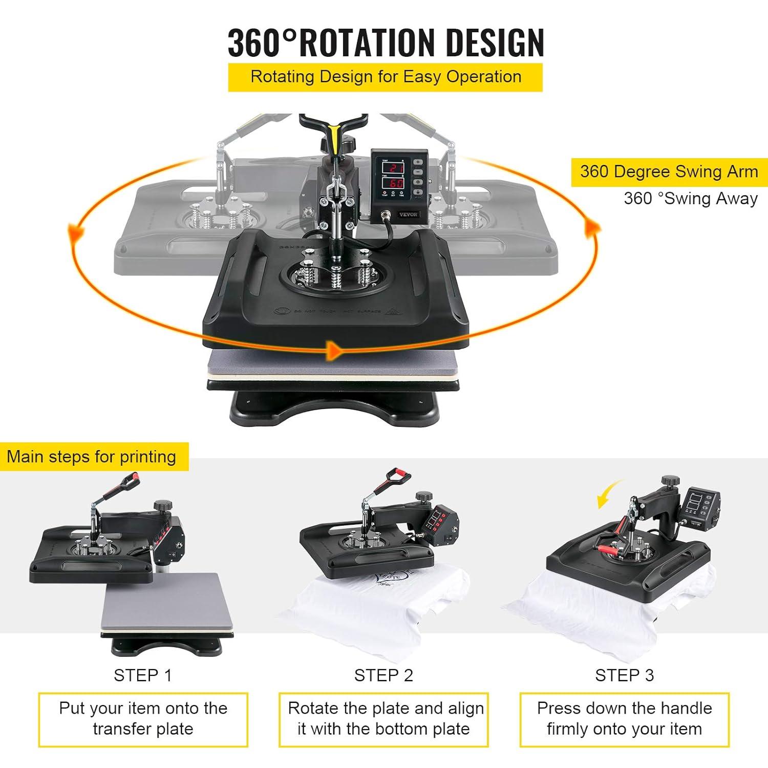 VEVOR Heat Press Machine, 8in1 Heat Press, 800W Sublimation Machine