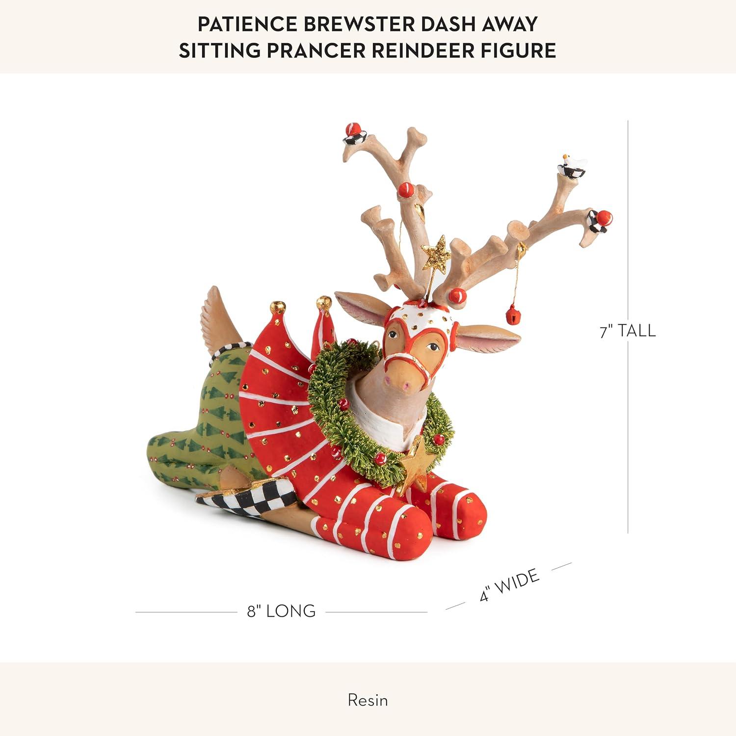 MACKENZIE-CHILDS Patience Brewster Dash Away Sitting Prancer Reindeer Figure