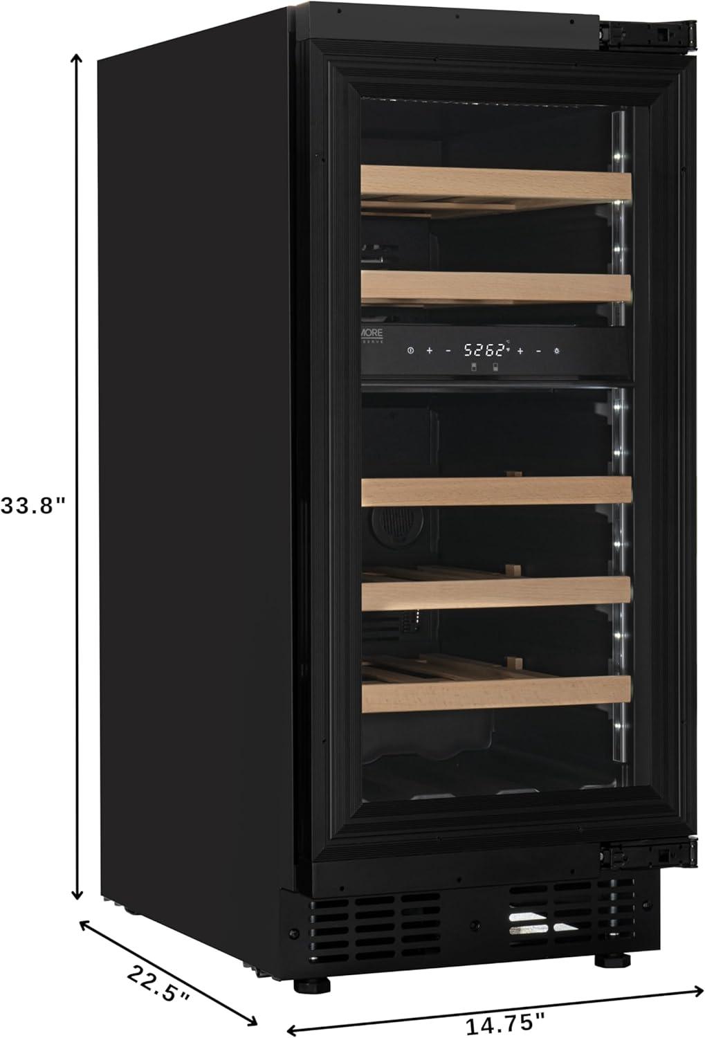 KoolMore KoolMore Reserve 15 in. Under-Counter Panel Ready Dual Zone 23 Bottle Wine Cooler Shelves