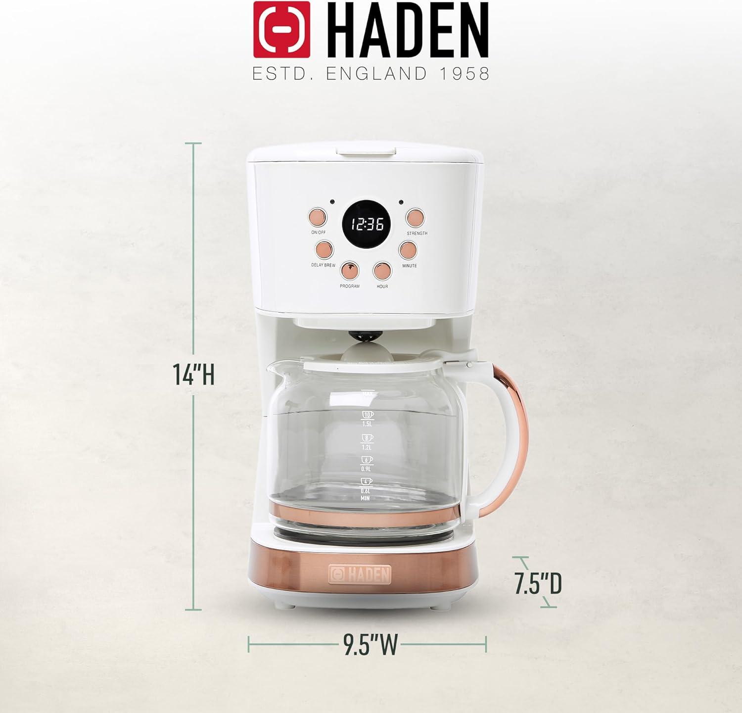HADEN Heritage Ivory and Copper 12-Cup Programmable Coffee Maker