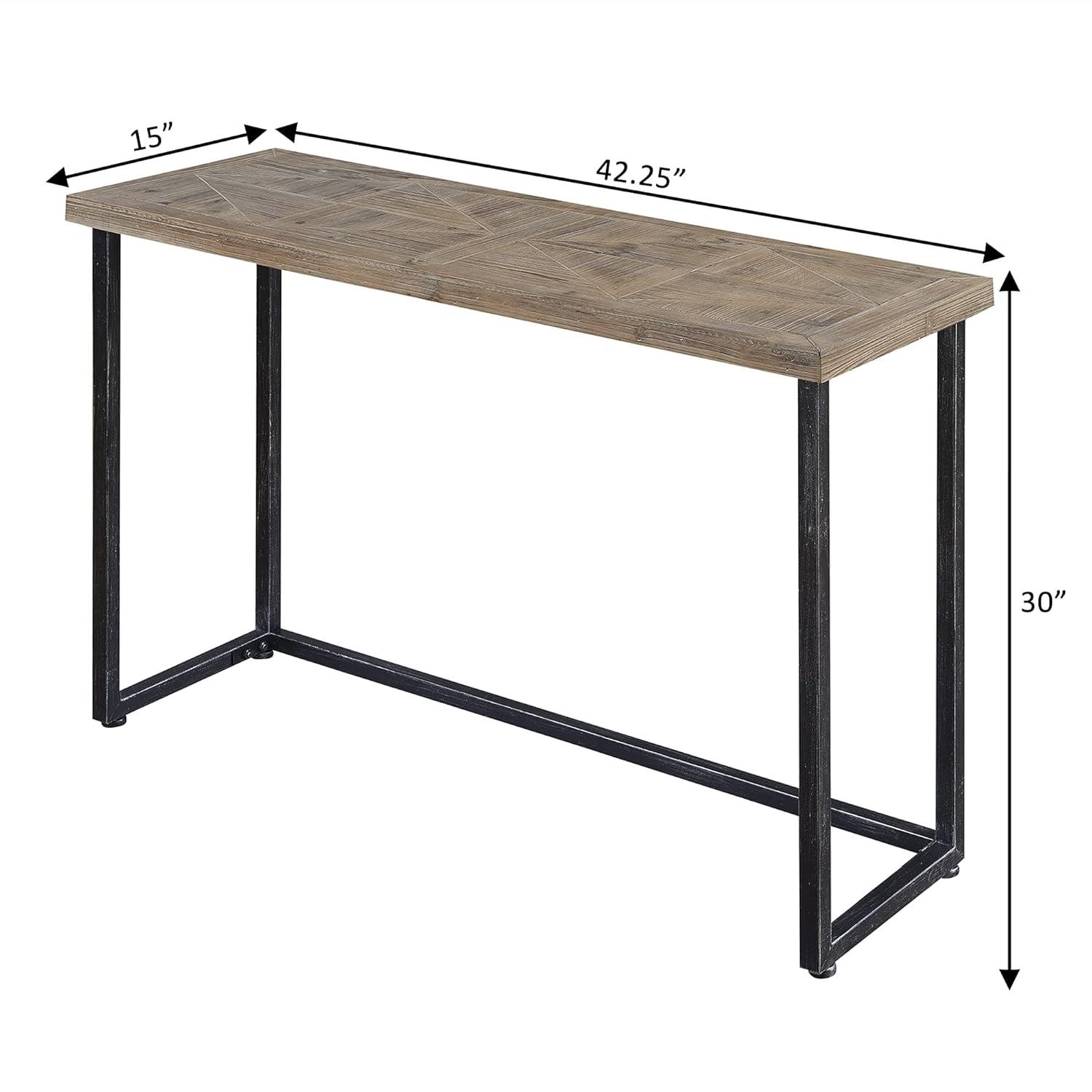 Convenience Concepts Laredo Parquet Console Table, Natural/Black
