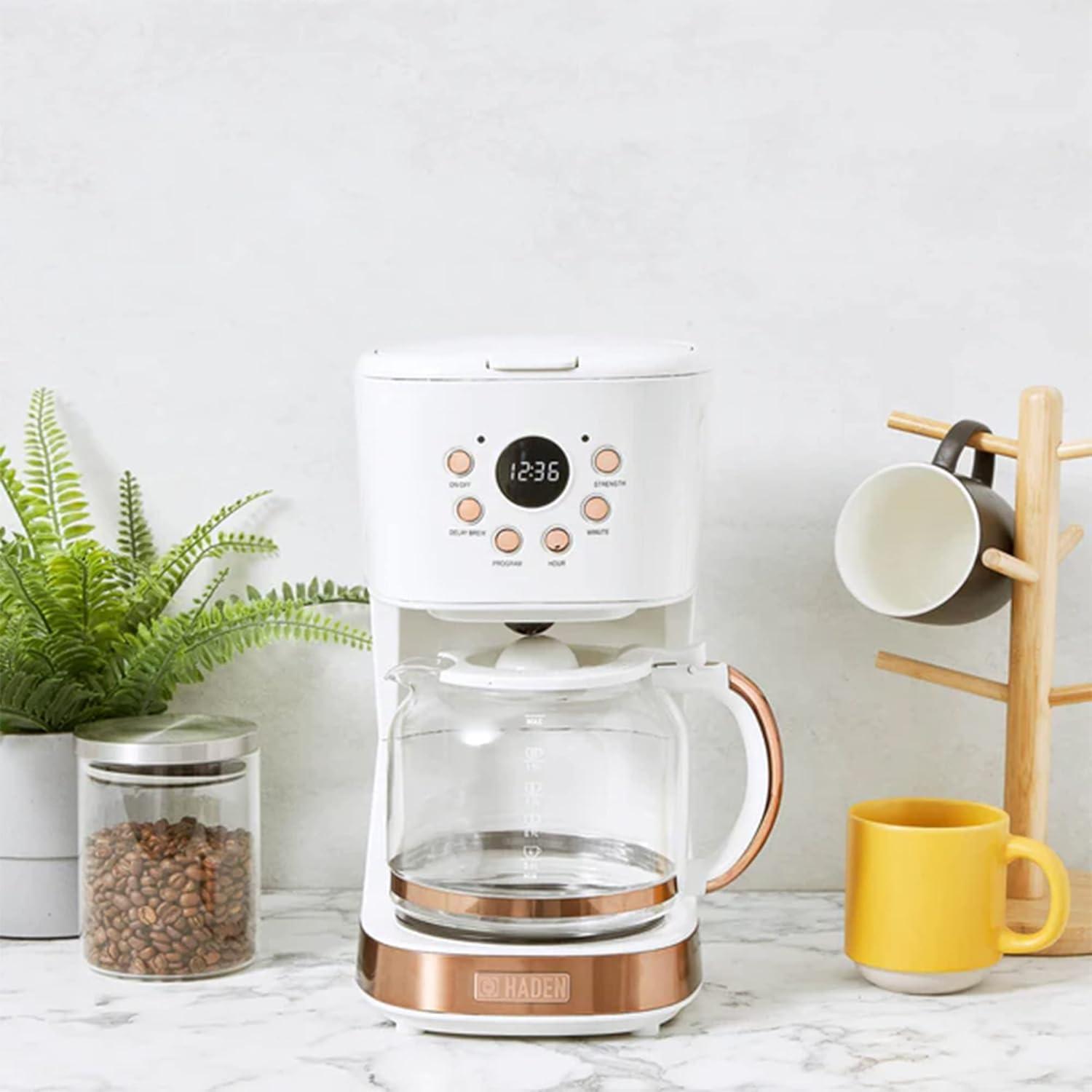 HADEN Heritage Ivory and Copper 12-Cup Programmable Coffee Maker