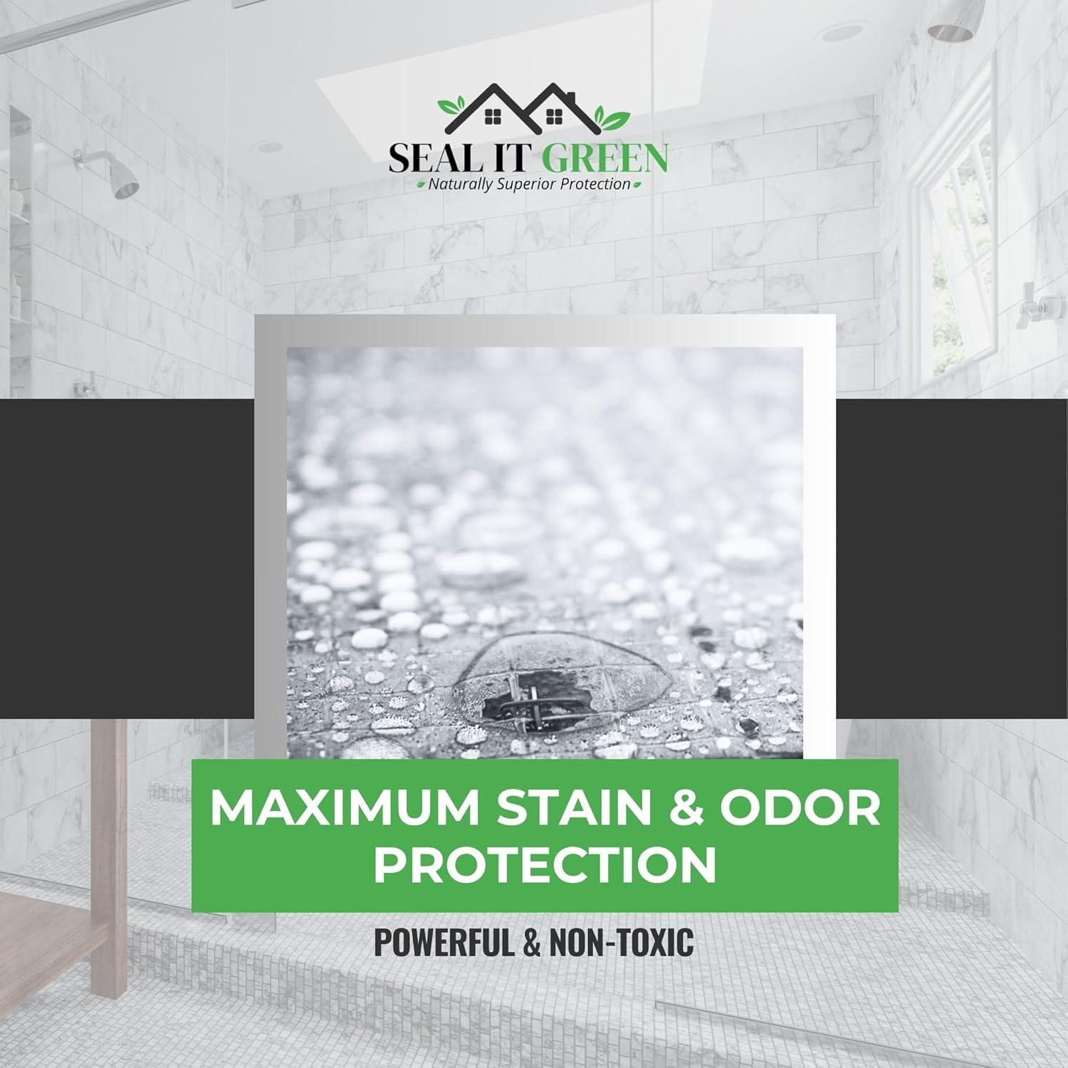 Seal It Green Grout, Granite, Stone, And Tile Sealer - Eco Friendly Deep Penetrating Protectant-No More Mold, Mildew Or Food Stains.