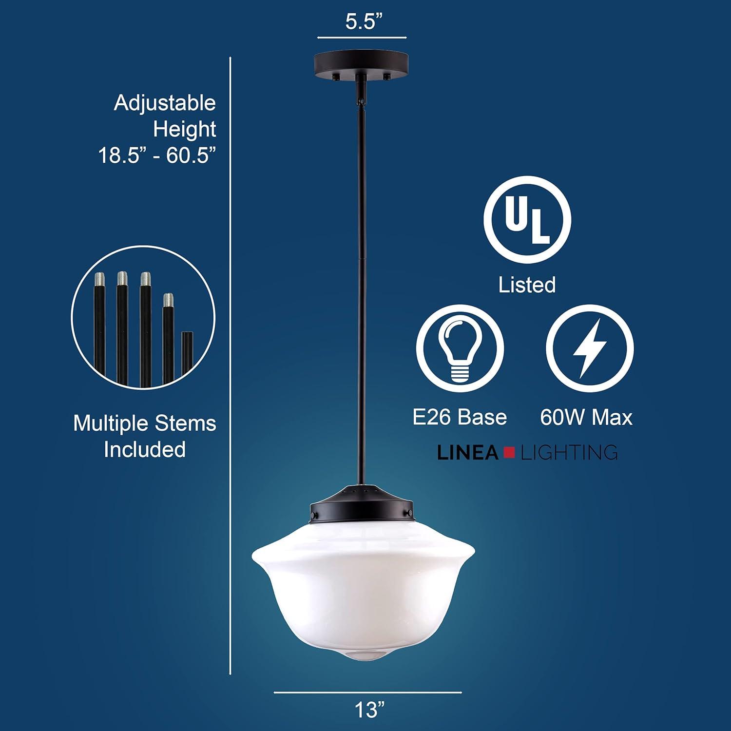 Transitional Matte Black Glass Globe Pendant Light