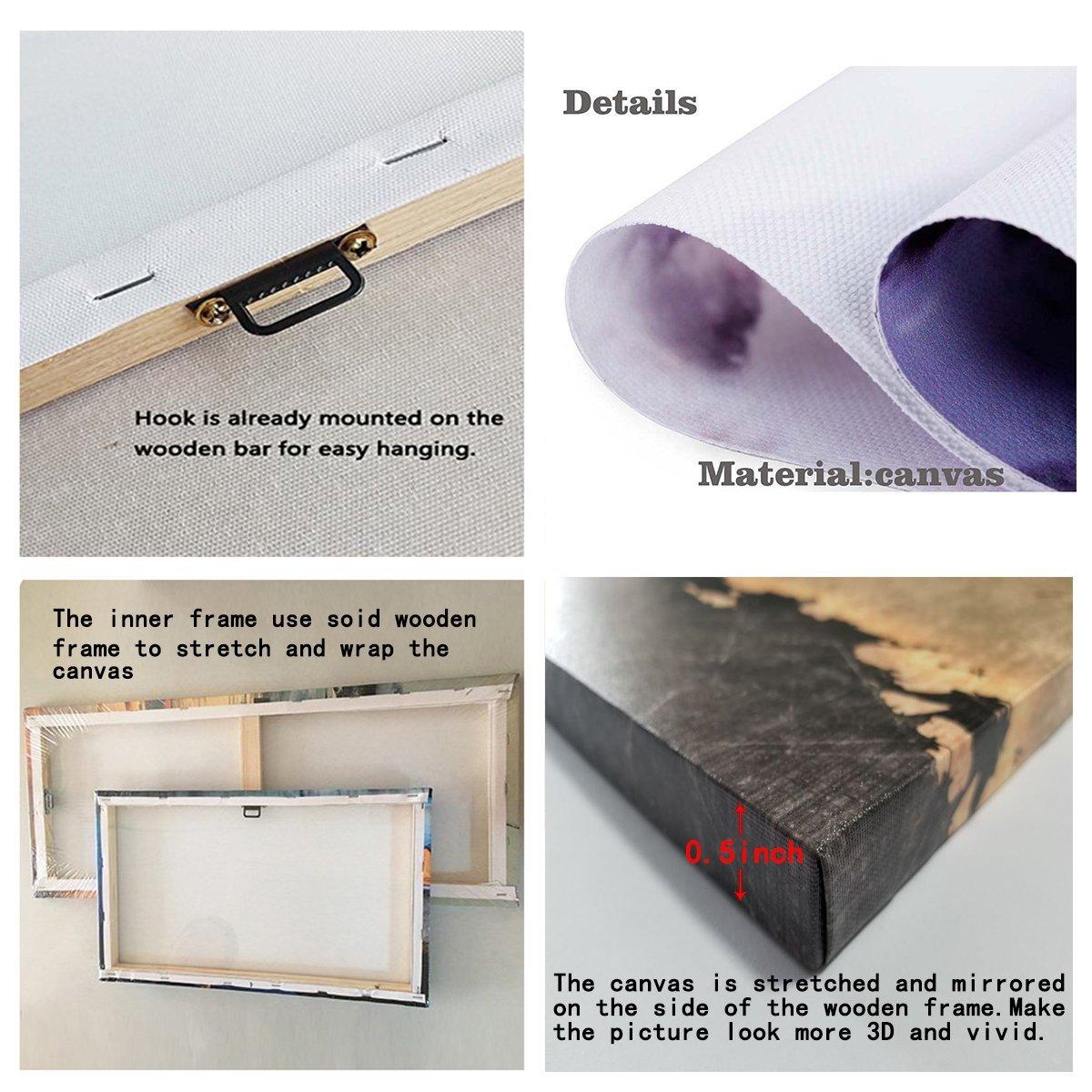 Navy Blue Bathroom Beach Decor Ocean Animals Wall Art Kids Nursery Room Paintings Canvas Rustic Sea Turtle Octopus Jellyfish Fish Pictures Artwork for Bedroom Living Room Home Decorations 16x16” 4Pcs