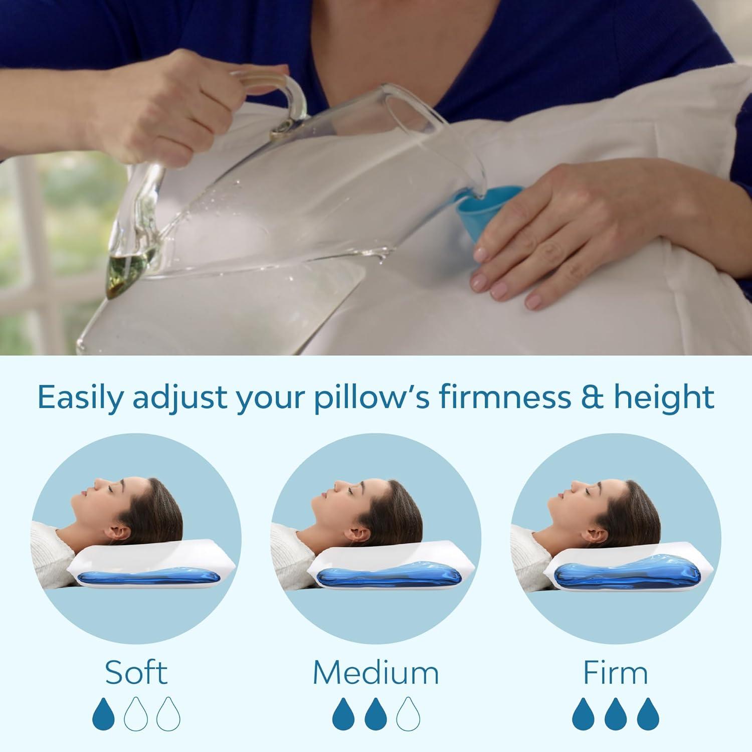 Adjustable White Cotton Down Alternative Water Pillow