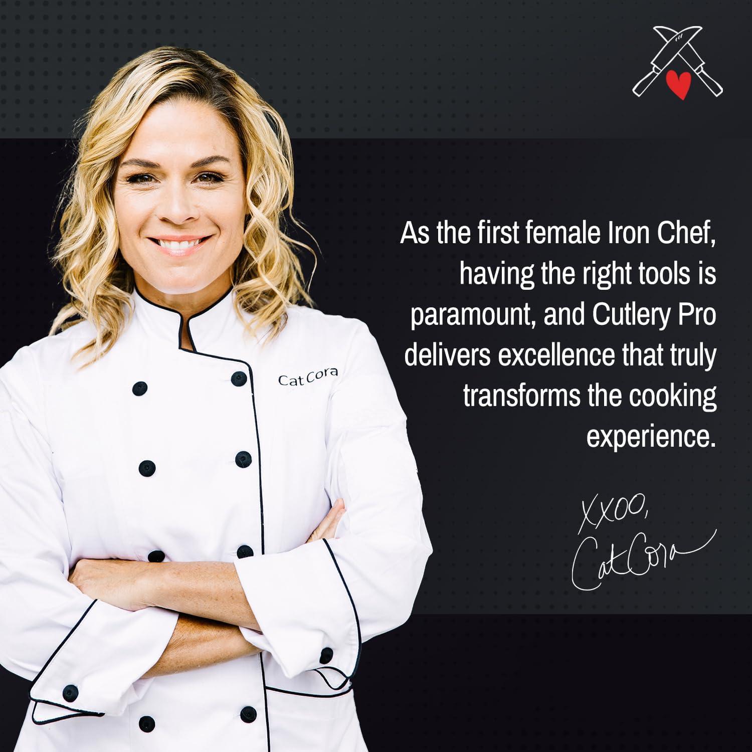 Cutlery-Pro Straight Culinary Precision Tong, Cat Cora Approved, Stainless Steel