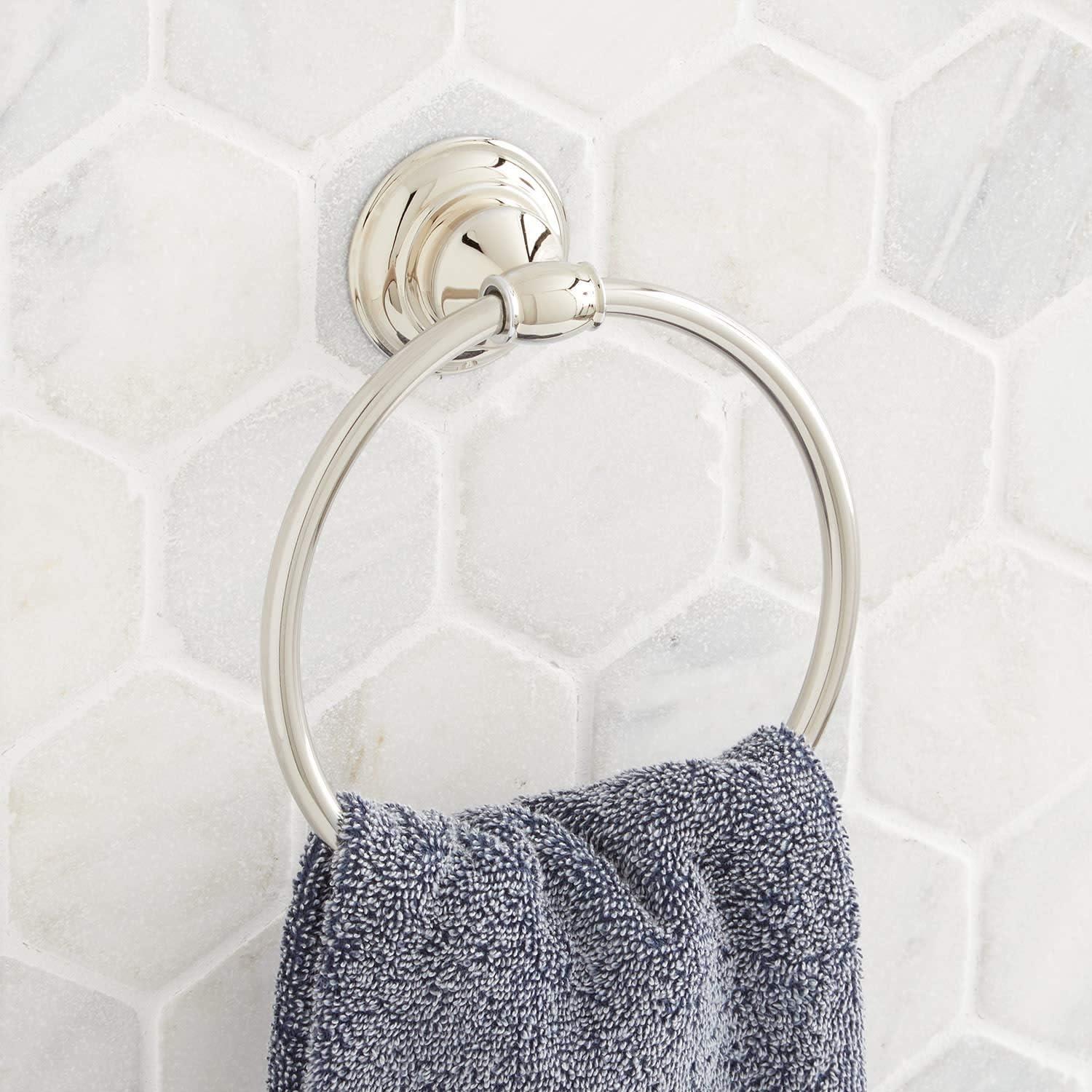 Polished Nickel Wall-Mounted Circular Towel Ring