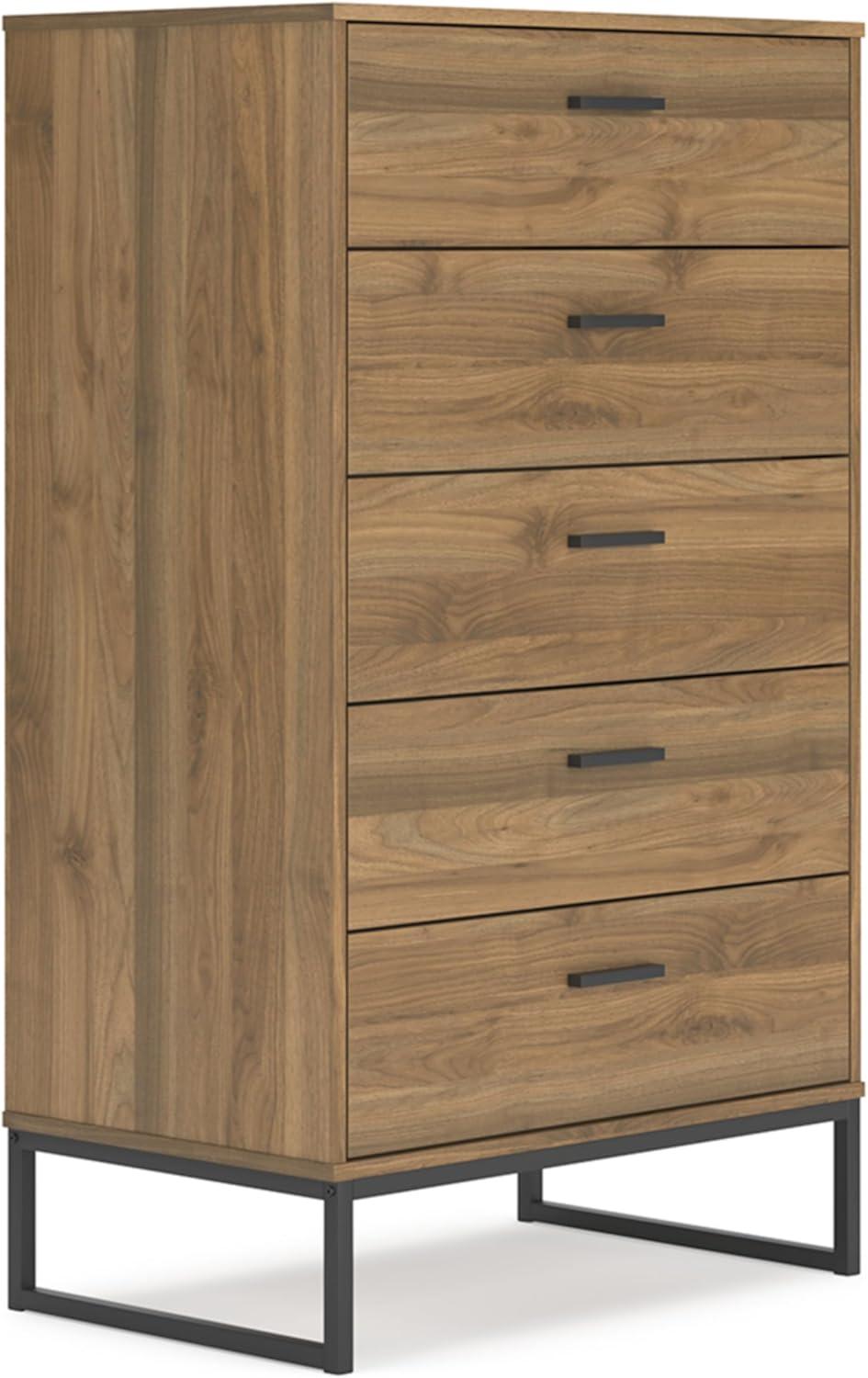 Signature Design by Ashley Socalle 5 Drawer Dresser, Honey Brown