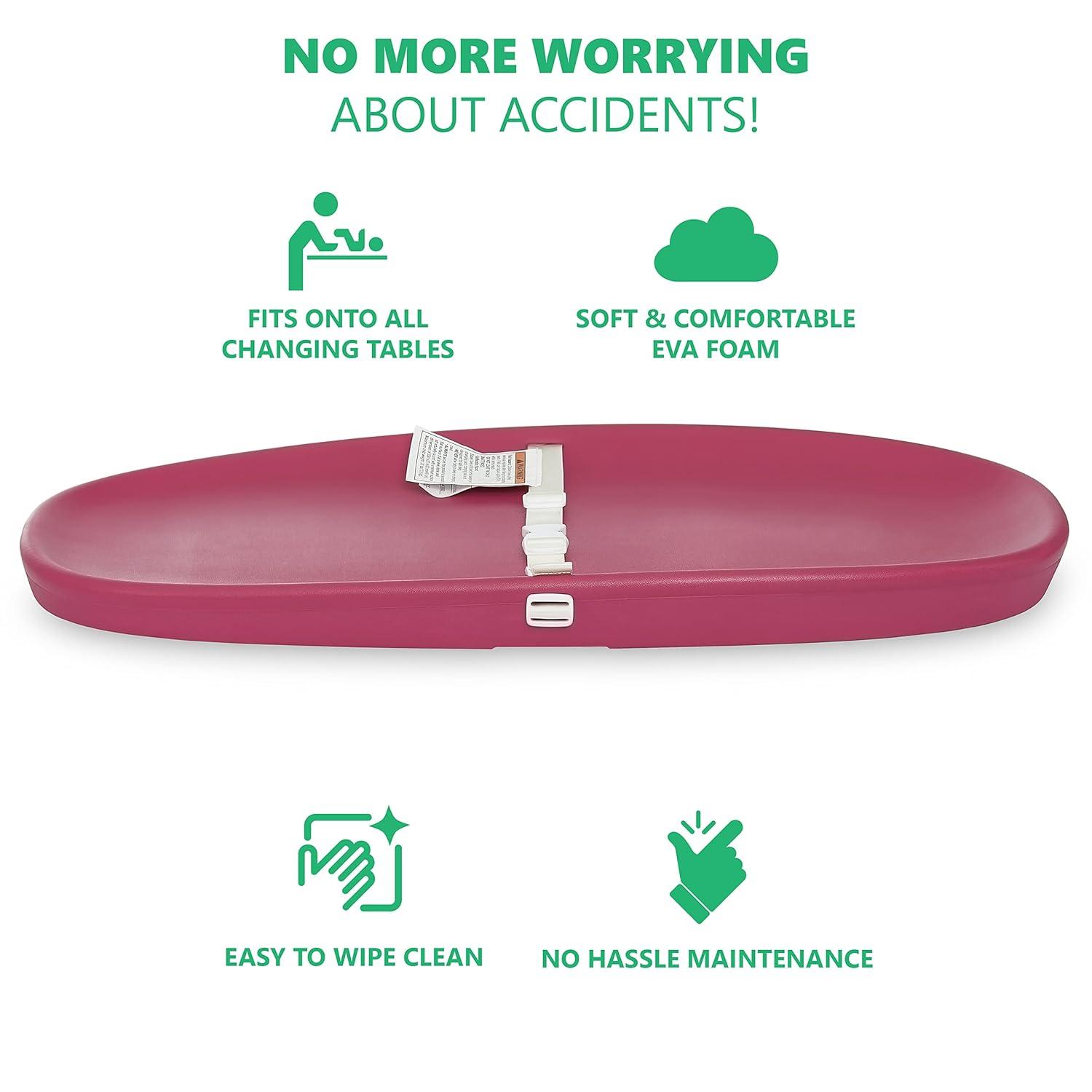 Evolur Eva Baby Changing Pad, Soft, Breathable and  Waterproof, Fuschia Pink