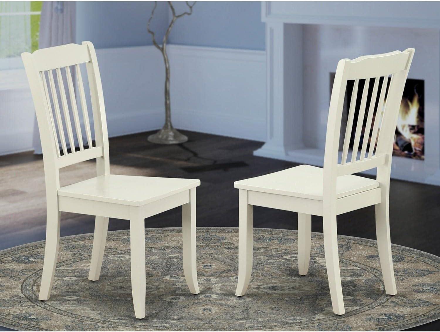 Linen White Ladderback Wooden Dining Chairs - Set of 2