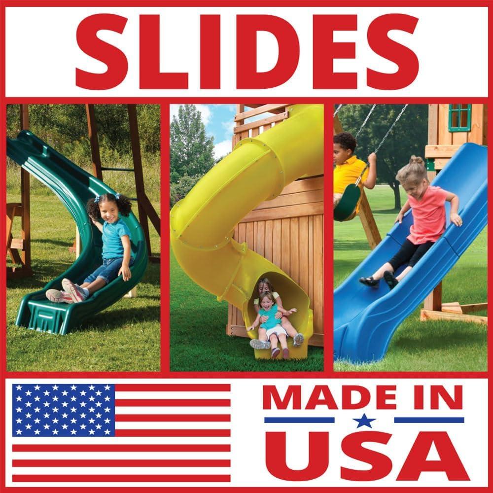 Swing-N-Slide 2 Piece Cool Wave Plastic Slide for 4 Foot Deck Heights, Green