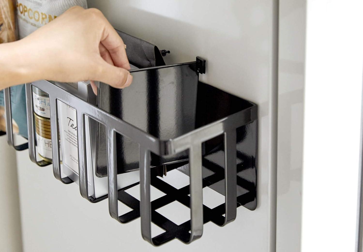 Yamazaki Home Yamazaki Home Magnet Kitchen Storage Basket - Utensil Wall Organizer, Steel, Sliding Divider