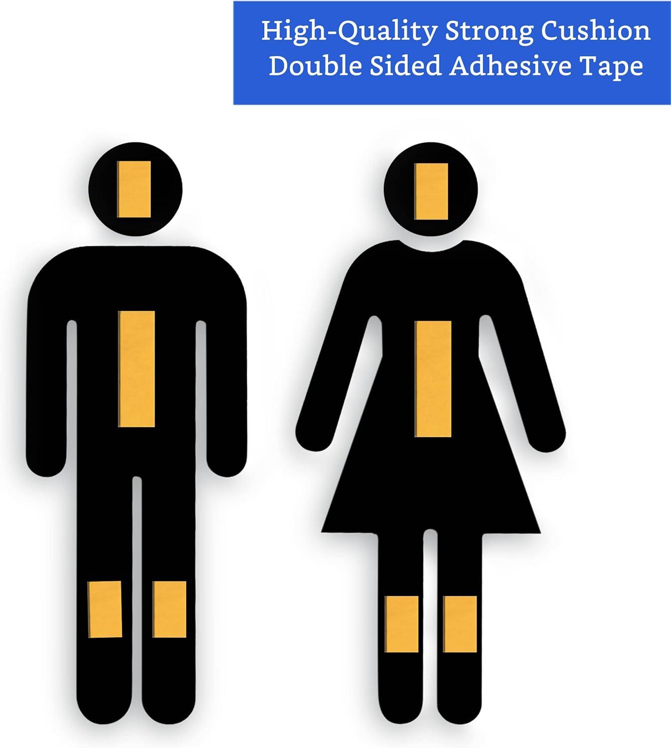 Uxcell Bathroom Sign, Acrylic Restroom Men's and Women's Gender Sign, Black 1 Set