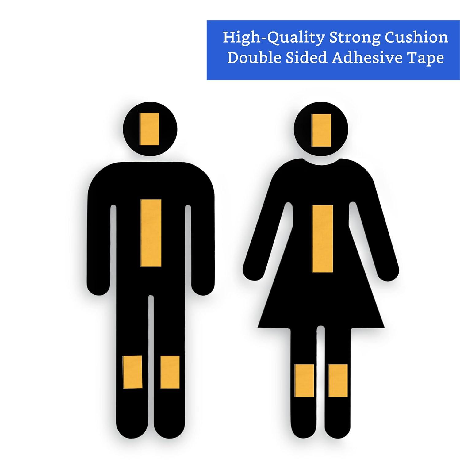 Uxcell Bathroom Sign, Acrylic Restroom Men's and Women's Gender Sign, Black 1 Set