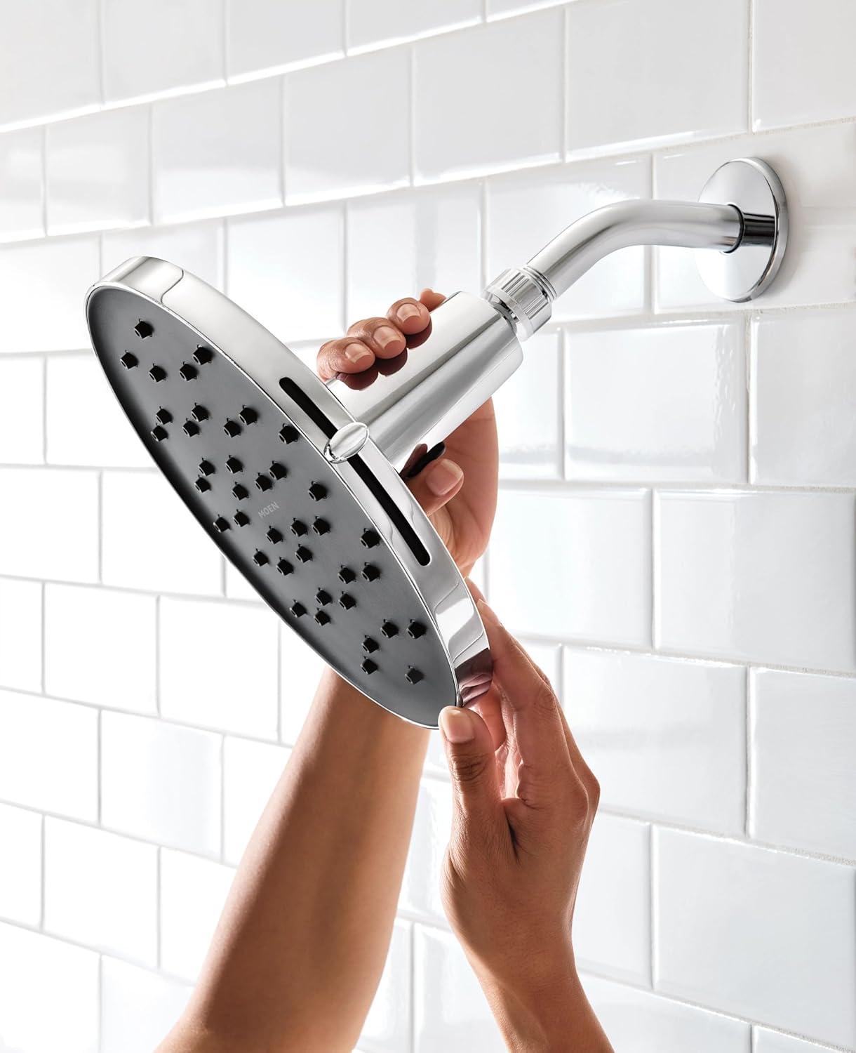 MOEN Verso Magnetix 8-Spray Patterns with 1.75 GPM 9 in. Wall Mount Fixed Shower Head in Chrome, Grey