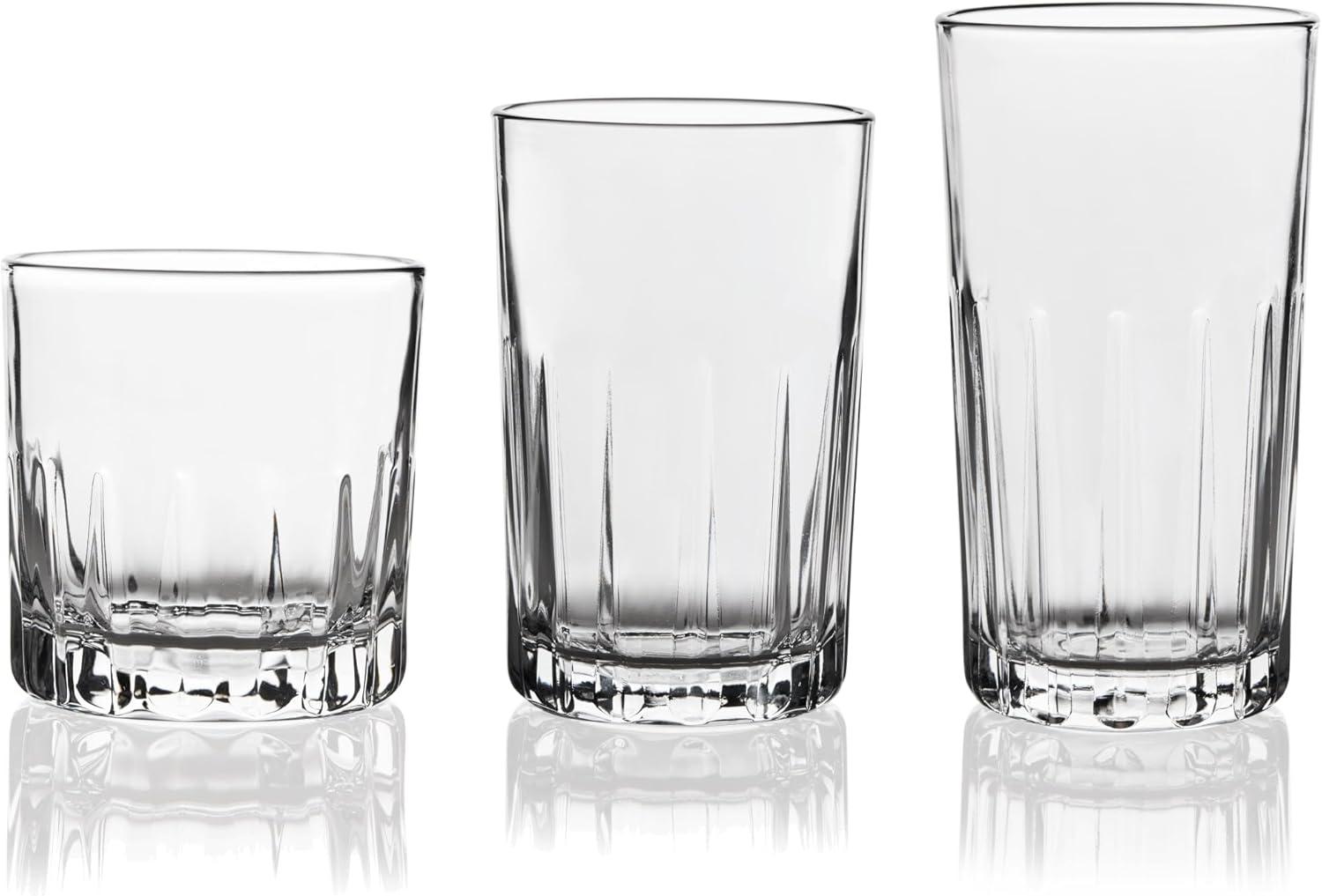 Libbey Brockton 24 Piece Tumbler, Rocks and Juice Glass Set