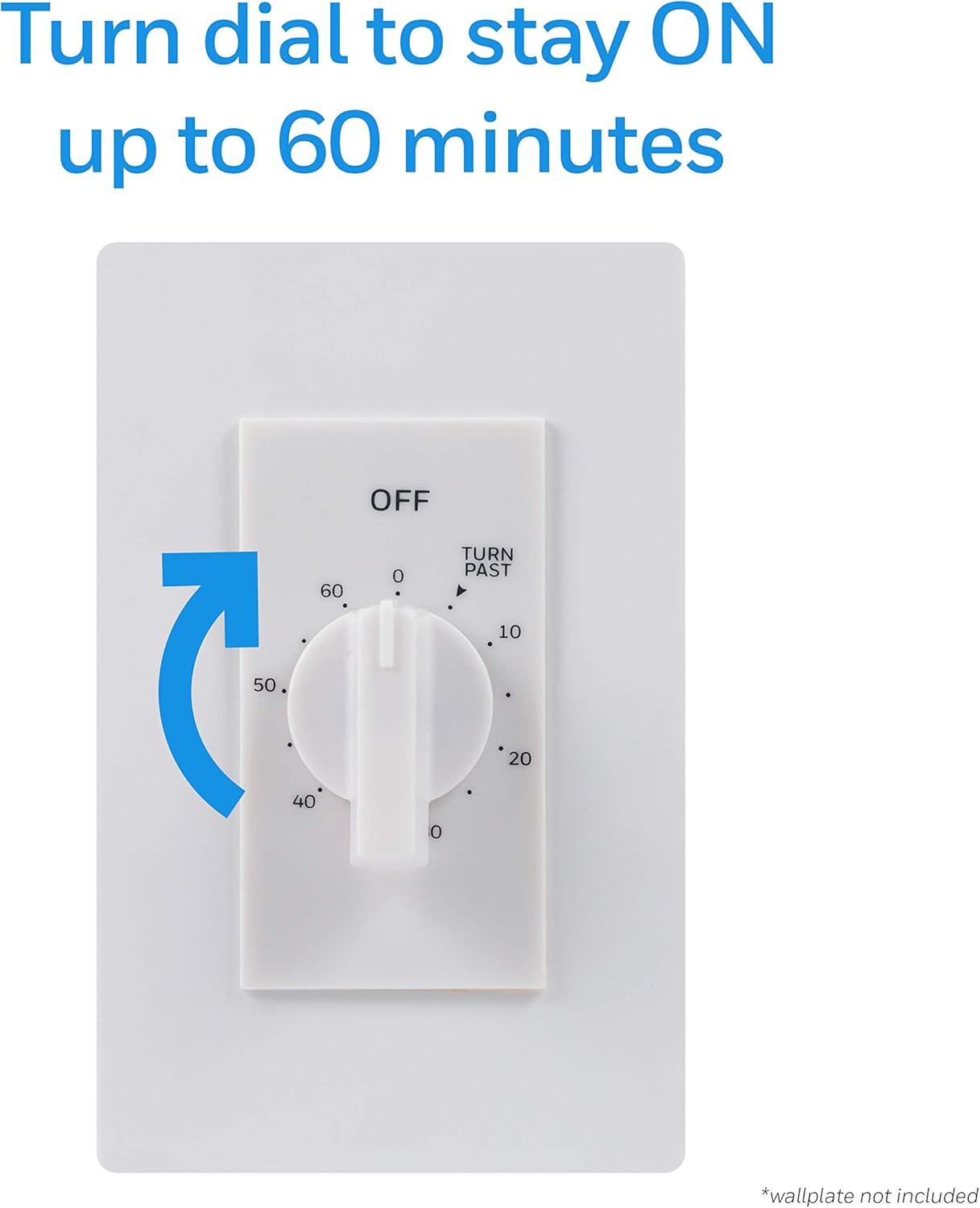 White Mechanical In-Wall Timer Switch with Dial