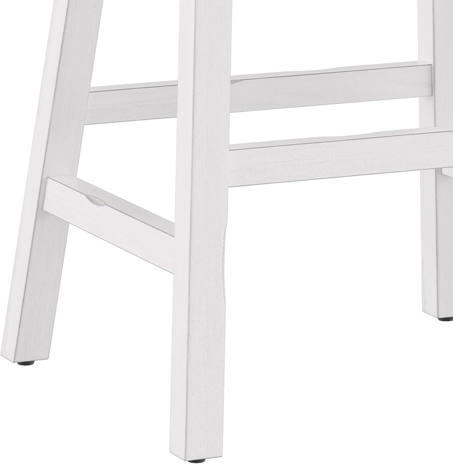 Sea White 24" Backless Saddle Wood Counter Stool