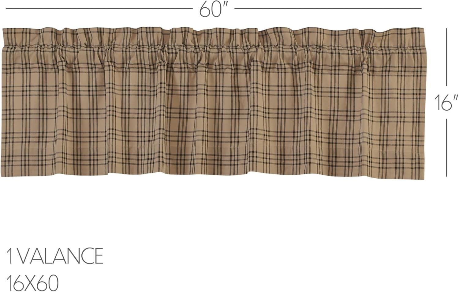 Sawyer Mill Charcoal Plaid Cotton Rod Pocket Valance, 16x60 Inches