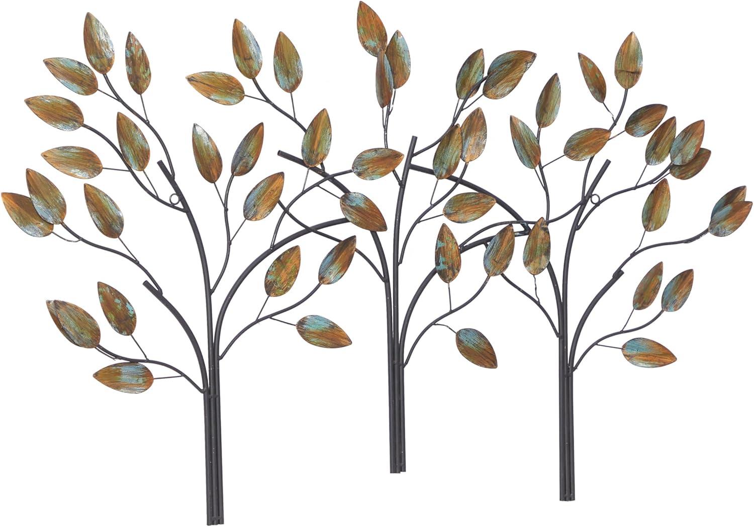 DecMode Brown Metal Tree Wall Decor