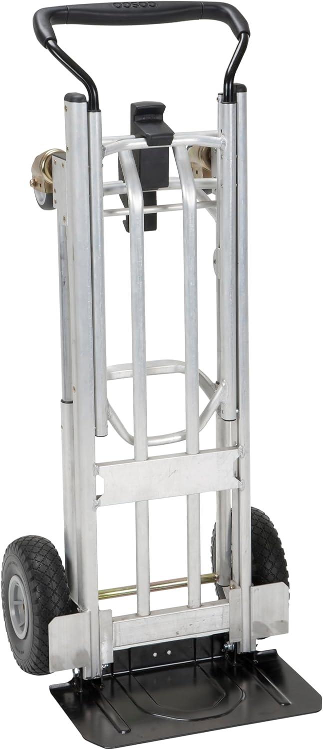 Heavy Duty Silver and Black 4-in-1 Convertible Hand Truck