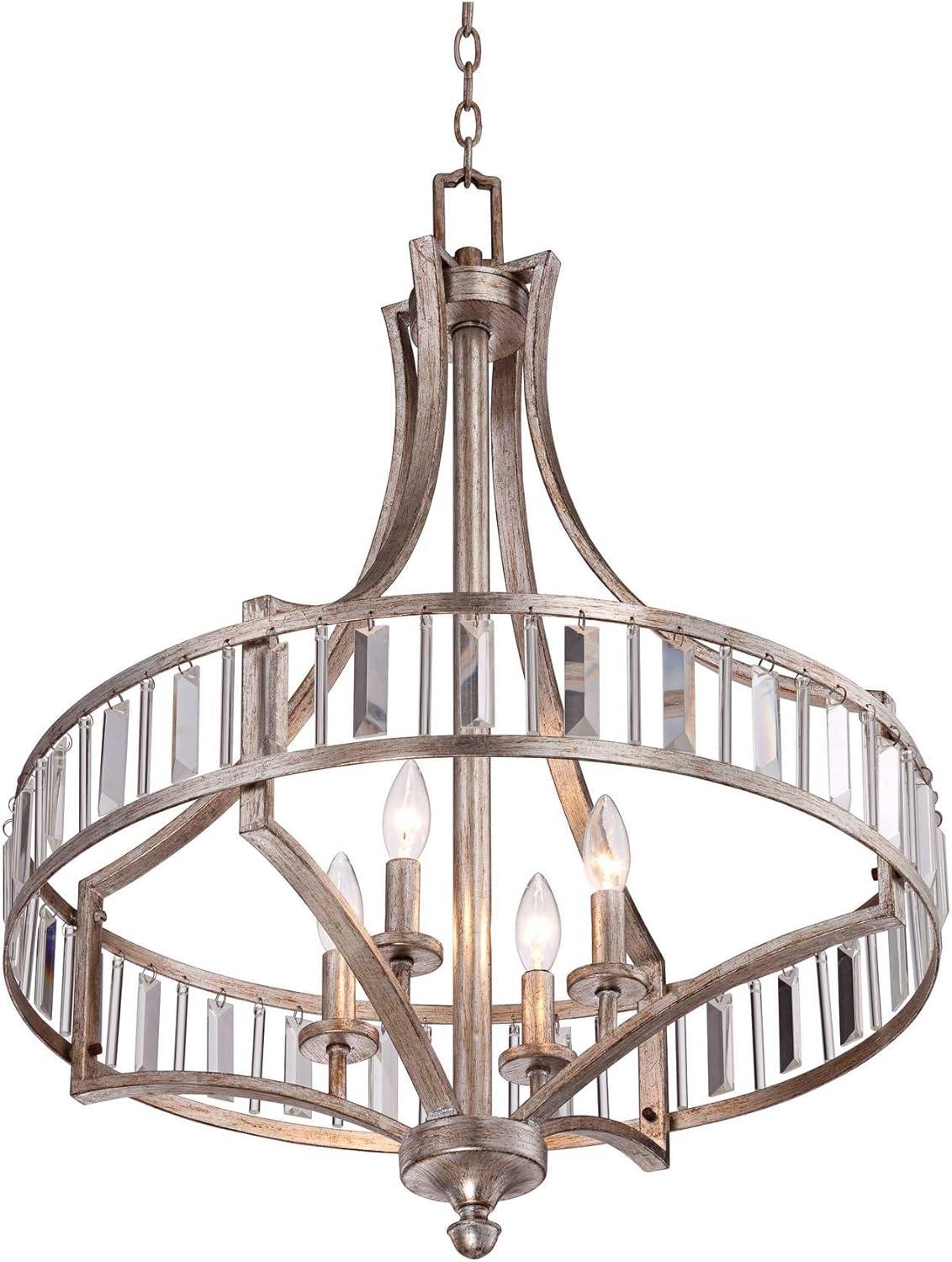 Vienna 28" Soft Silver Crystal Glass Chandelier