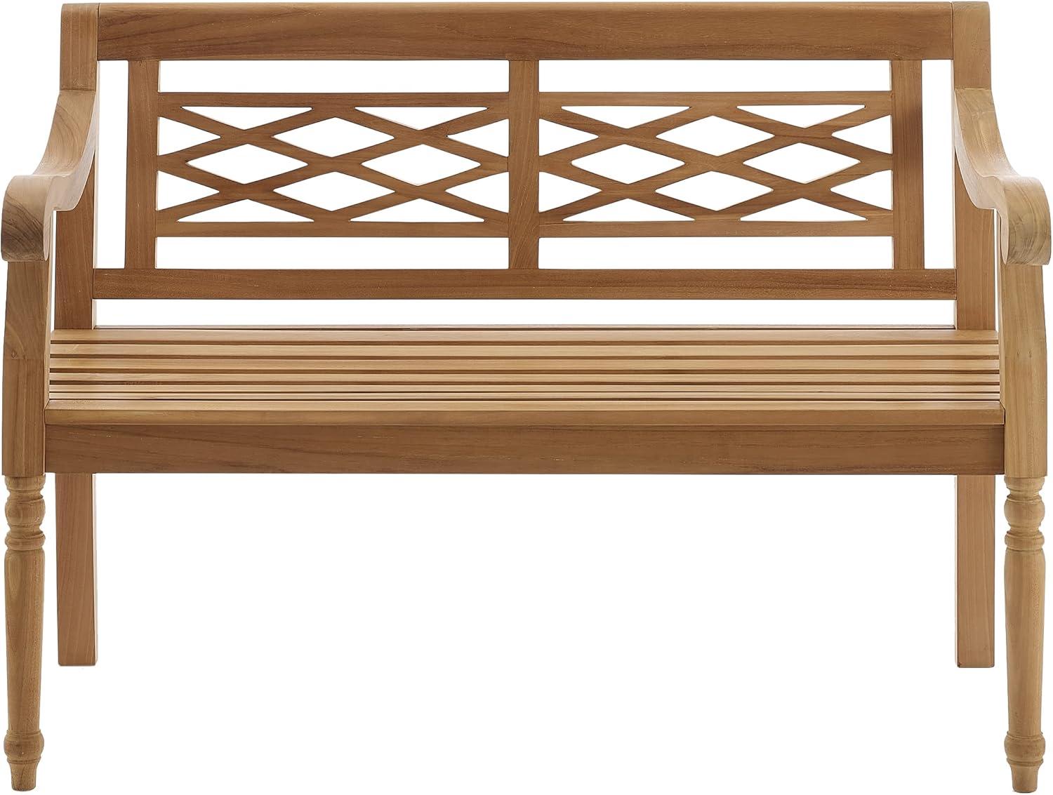 Crosley Furniture Olivier 2-Person Teak Wood Indoor Outdoor Bench for Outside Patio, Garden, Porch