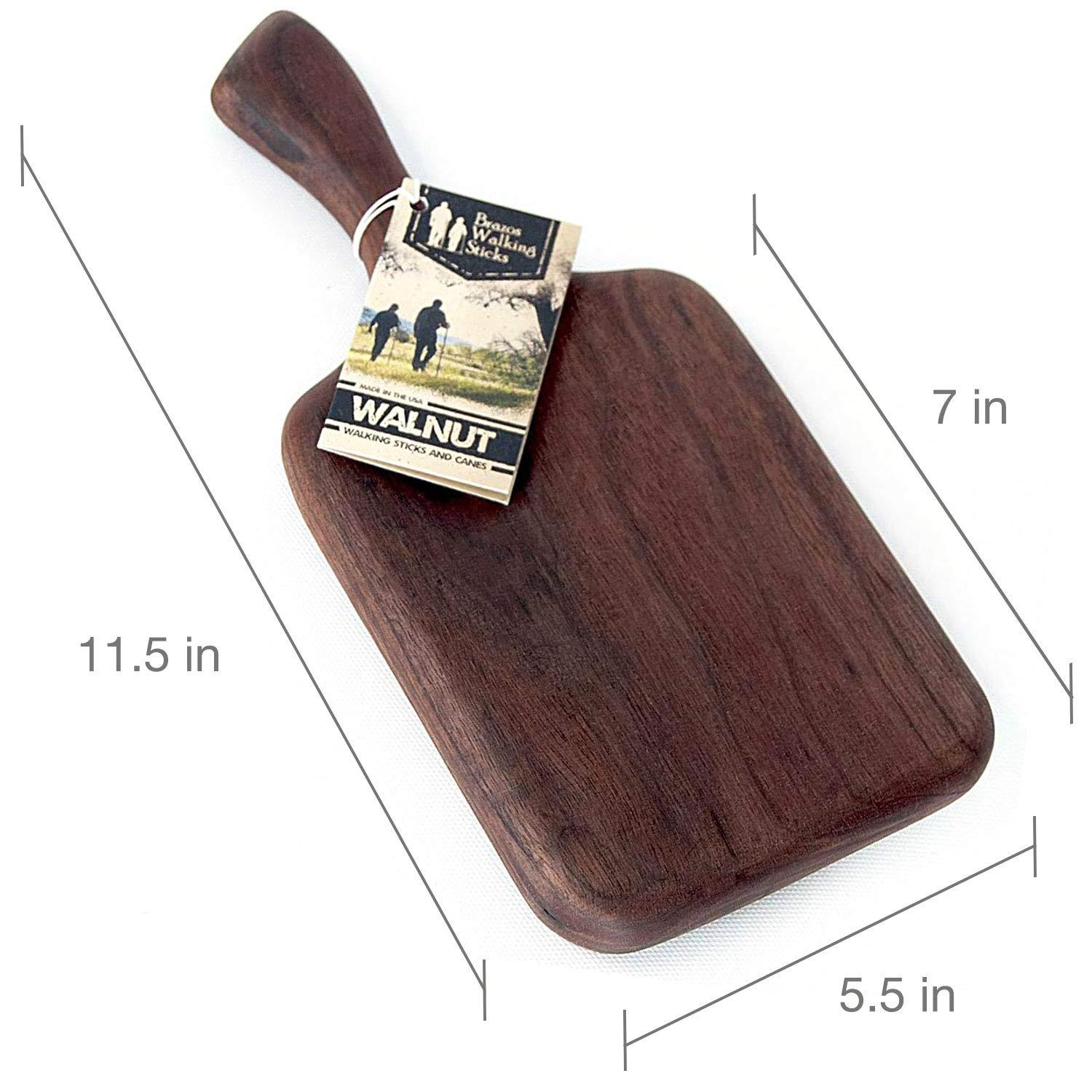Brazos Home Dark Walnut Wood Cutting Board for Kitchen, Seasoned, Chopping Board, Wood Cheese Board, Charcuterie Platter, Ideal for Serving or Chopping Fruit, Vegetables, Cheese or Meat, 11x6, Small