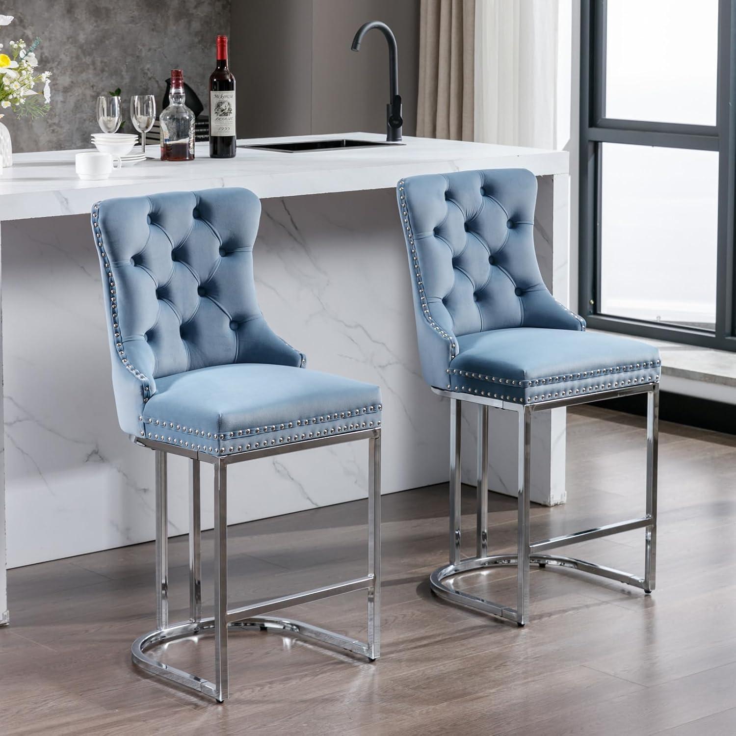 Jermon Upholstered Counter Stool with Metal Frame