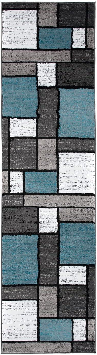 World Rug Gallery Contemporary Modern Boxed Color Block Area Rug