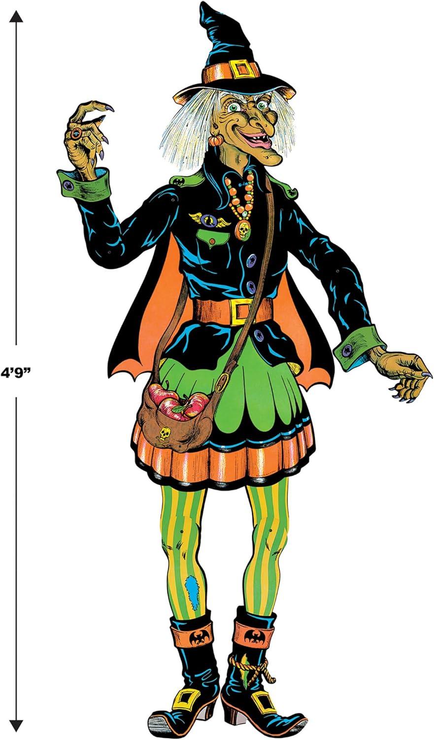 Beistle Vintage Halloween Jointed Witch, 4' 9", (1/Pkg) Multicolored