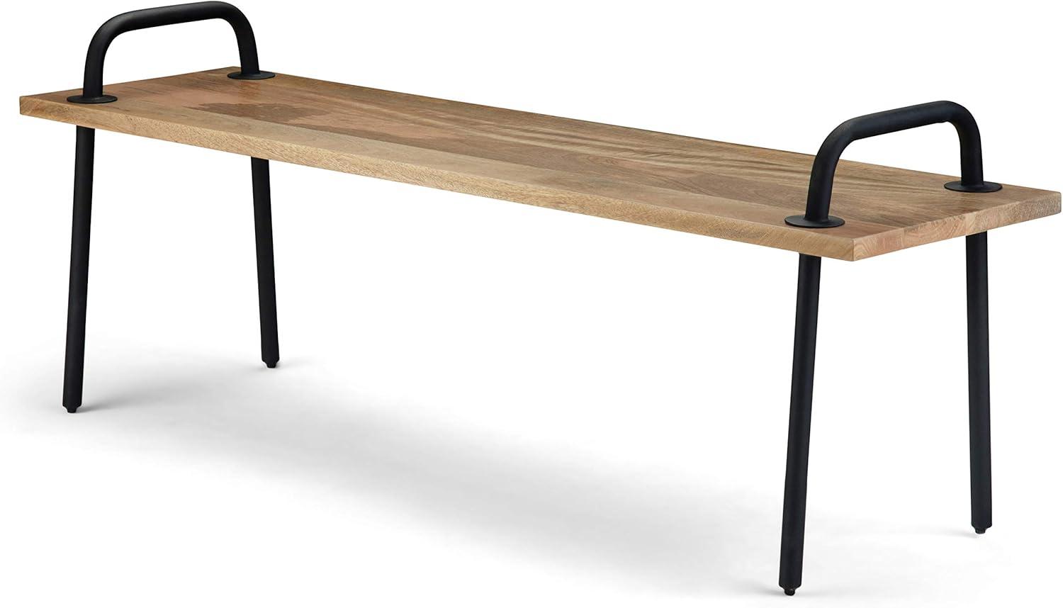 Berkeley Natural Mango Wood Entryway Bench with Metal Legs