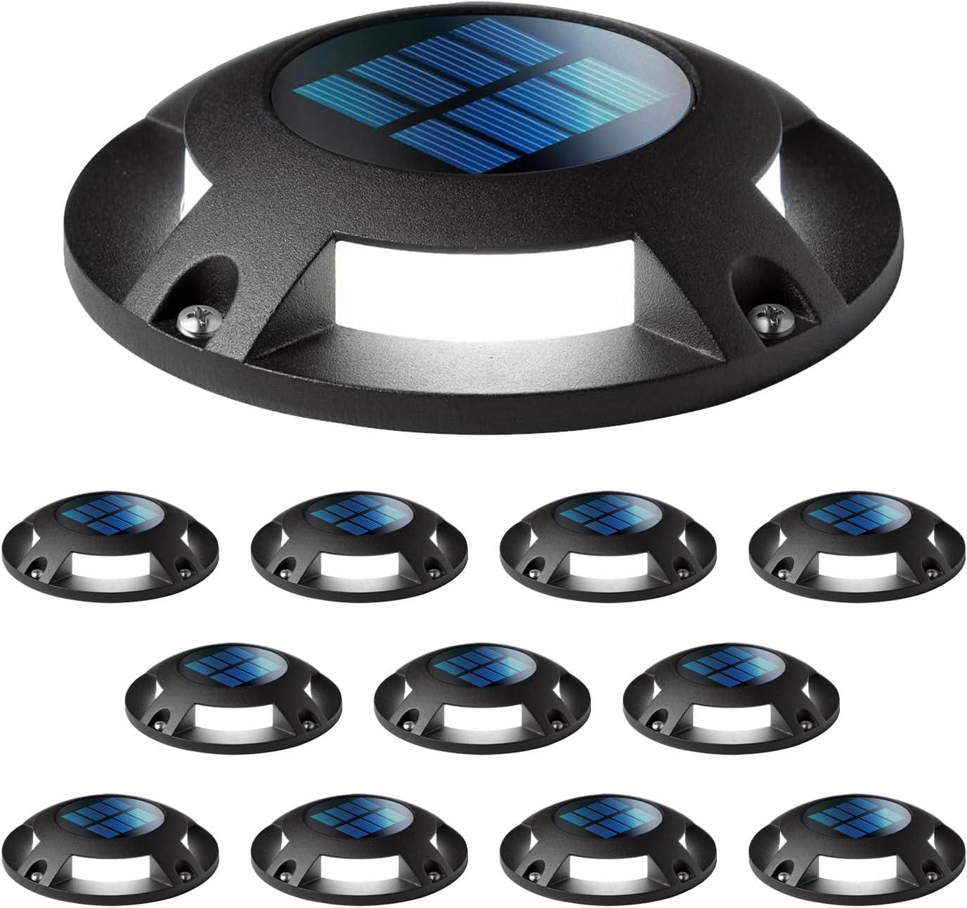 Black Solar Powered Dusk to Dawn LED Deck Lights Multipack