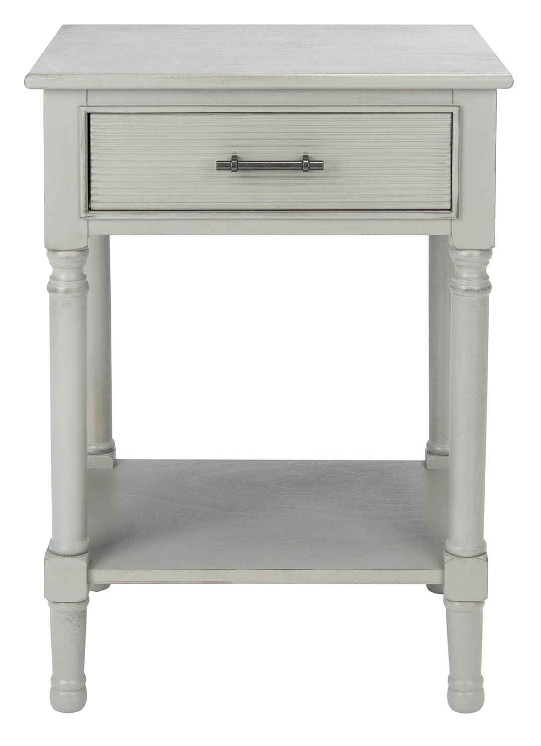 Ryder 1 Drawer Accent Table - Distressed Grey - Safavieh
