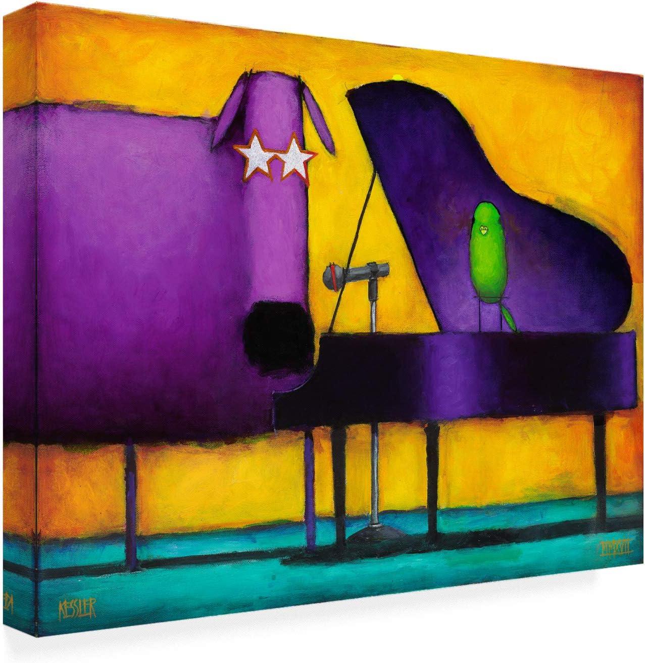 Trademark Fine Art 'Piano Glam Dog' Canvas Art by Daniel Patrick Kessler