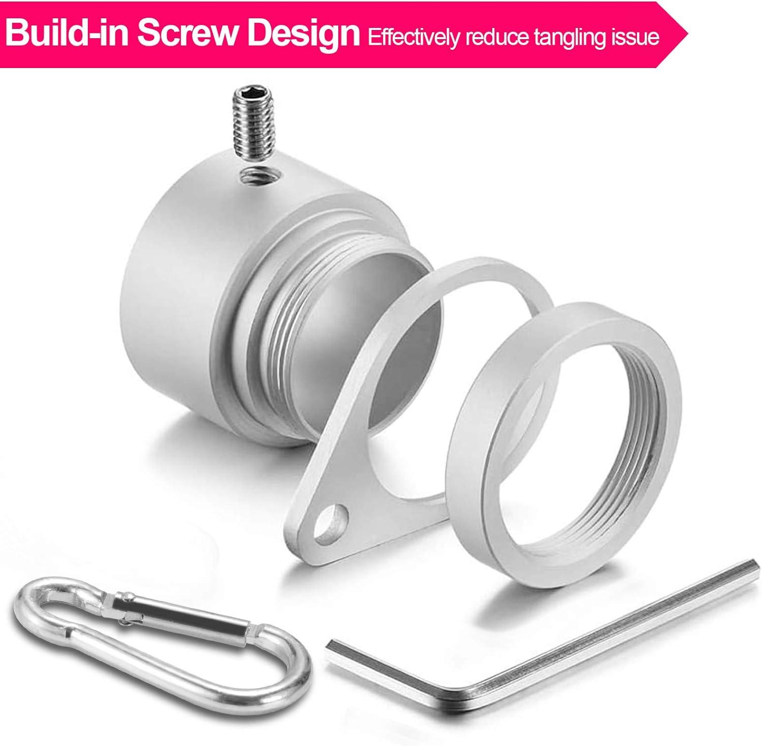 1.25" Flag Pole Rings, 2 Pcs Anti Wrap Flag Pole Clips Swivels, 360° Rotating Flagpole Mounting Rings, Aluminum Alloy Spinning Flag Pole Kit Parts for 1.02-1.25" Diameter (1.25 Inch, Silver)