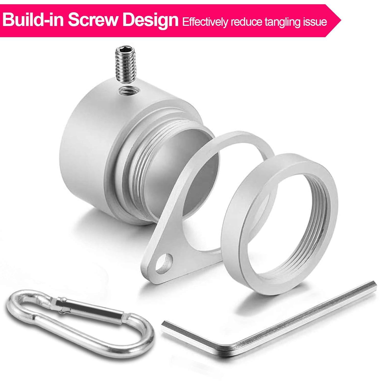 1.25" Flag Pole Rings, 2 Pcs Anti Wrap Flag Pole Clips Swivels, 360° Rotating Flagpole Mounting Rings, Aluminum Alloy Spinning Flag Pole Kit Parts for 1.02-1.25" Diameter (1.25 Inch, Silver)