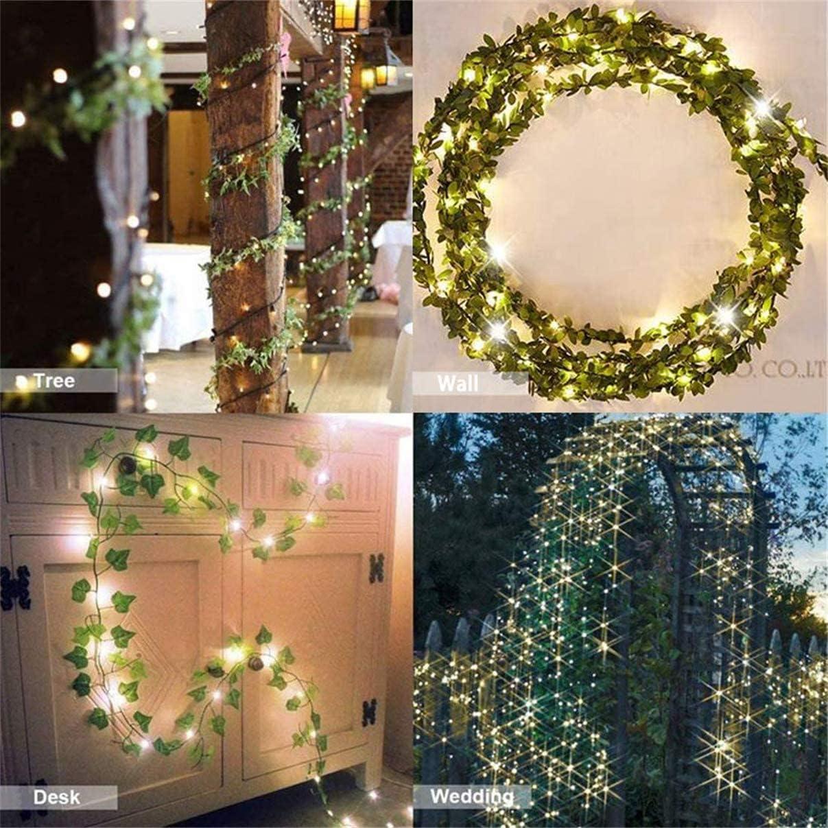 Green Artificial Ivy Garland with LED String Lights for Indoor and Outdoor Decor