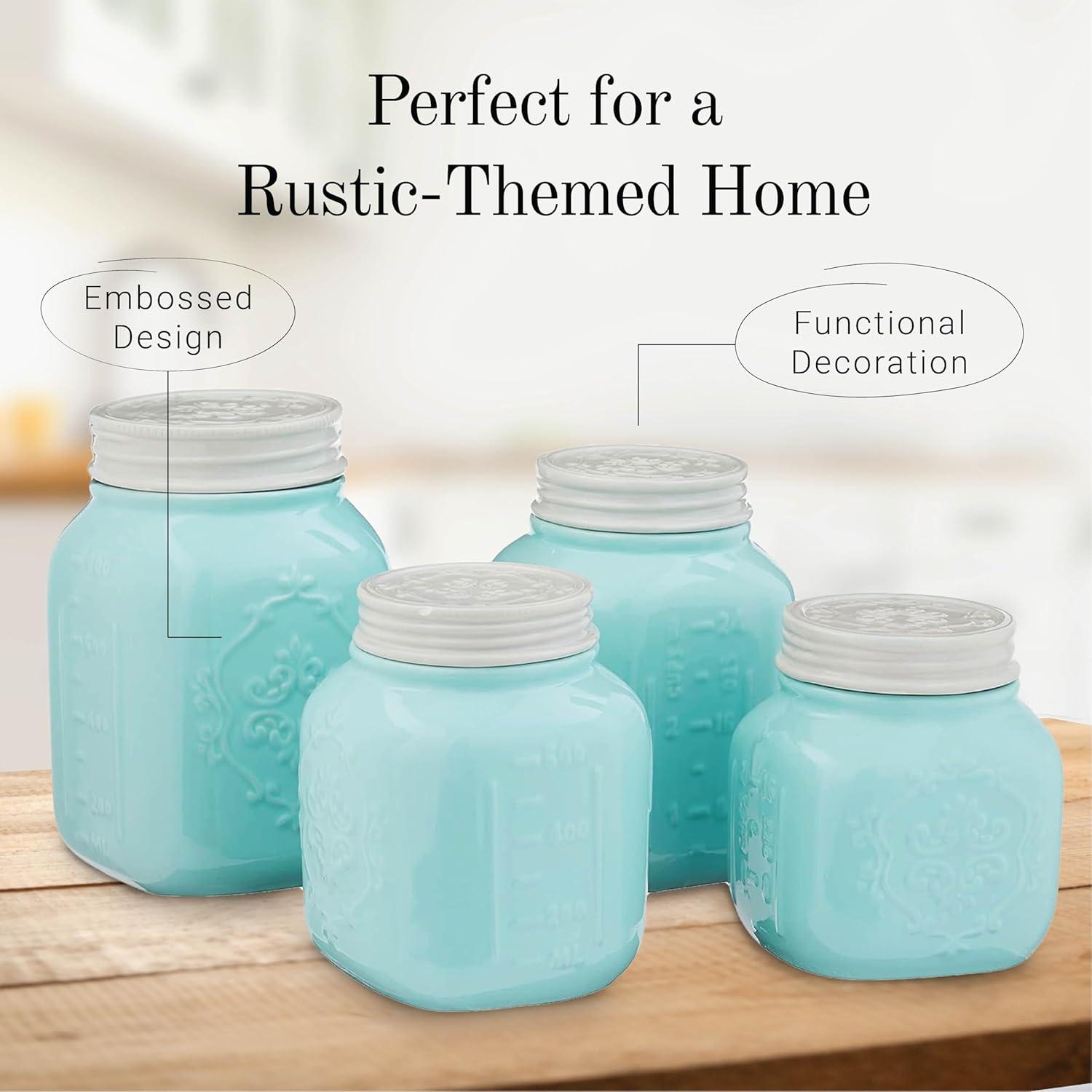 Love Happy Creations LLC Ceramic / Porcelain Canister - Set of 4 (Set of 4)