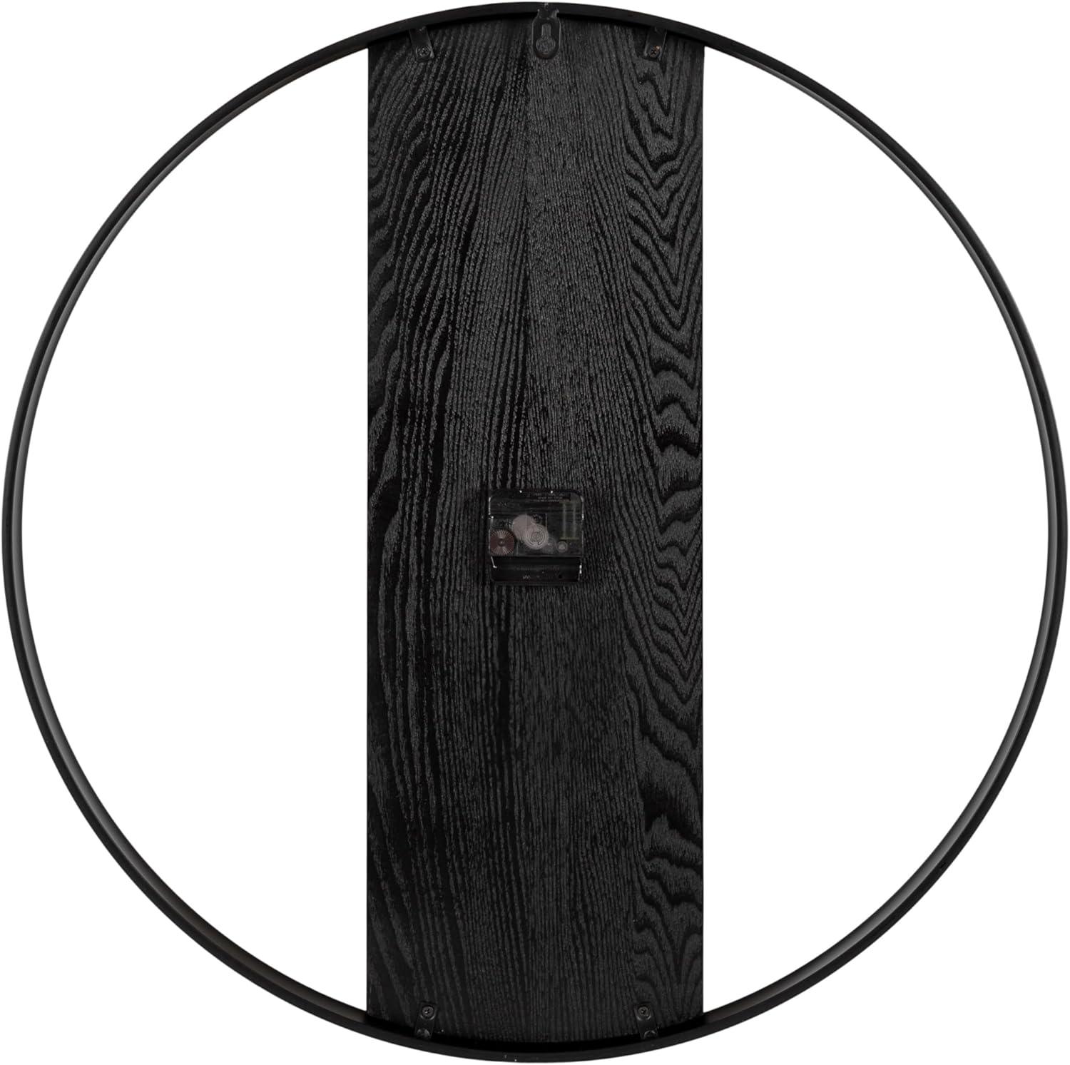 Kate & Laurel All Things Decor 24" Ladd Round Numberless Wall Clock Black