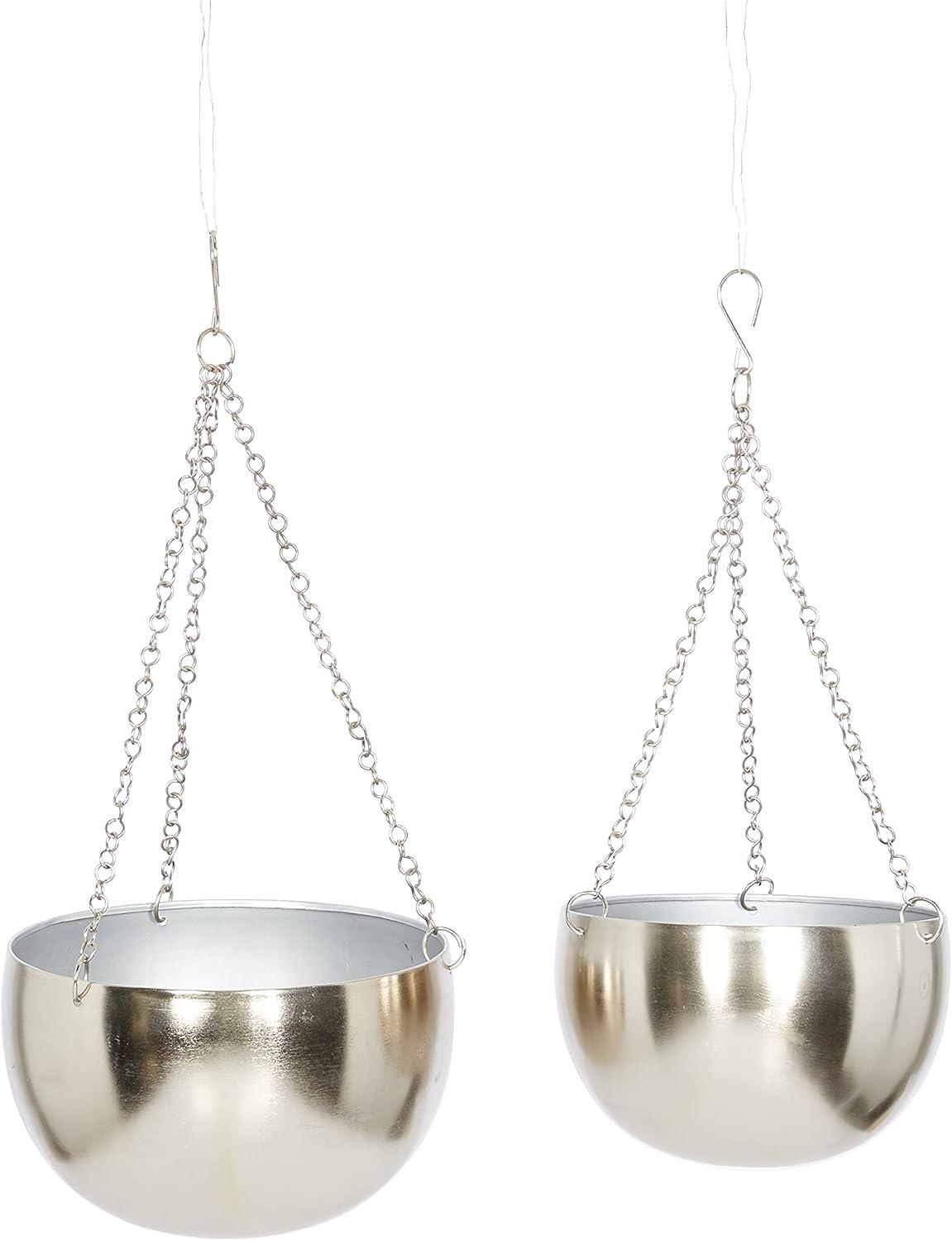 Set of 2 Metallic Hanging Planters - Olivia & May