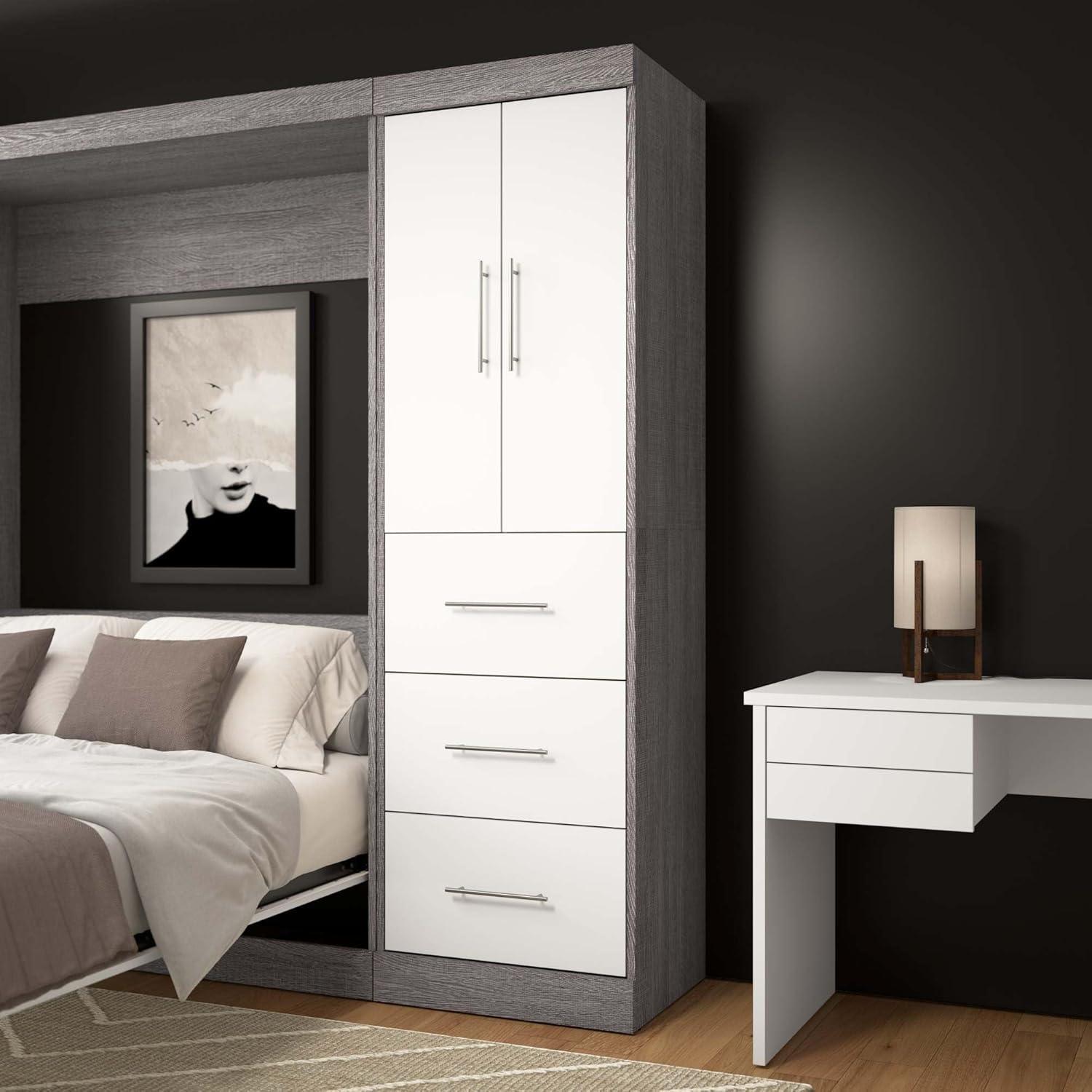 Bestar Nebula 25W Engineered Wood Storage Unit with 3 Drawer in Bark Gray
