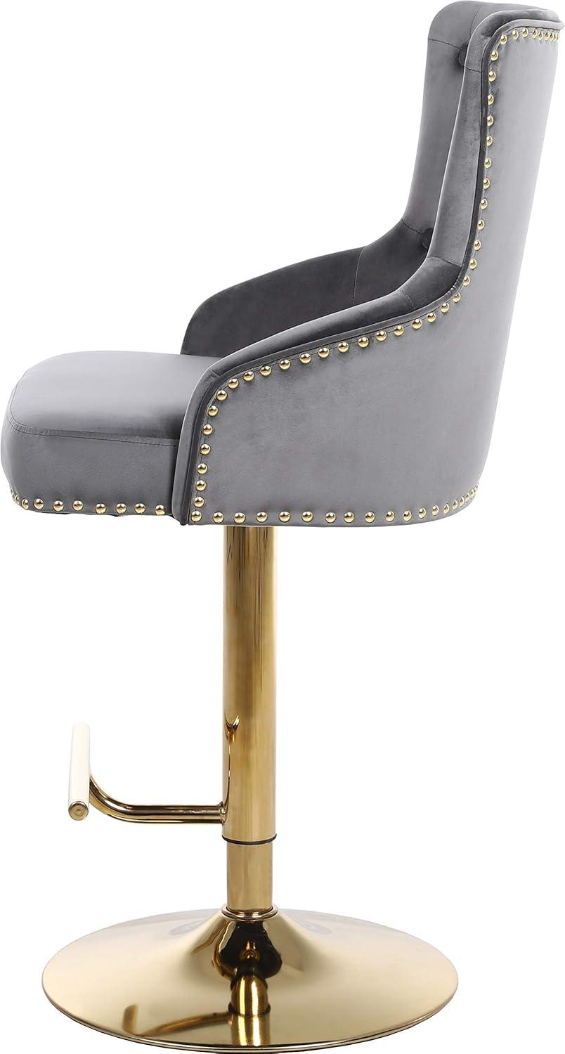 Maykoosh Mountain Lodge Grey Velvet Adjustable Stool